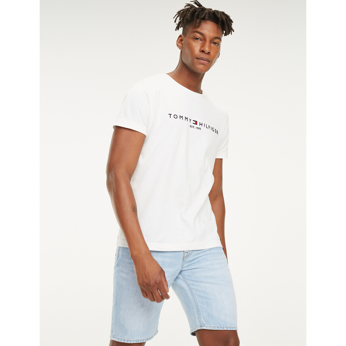 T-shirt Tommy Hilfiger Flag blanc, TOMMY HILFIGER