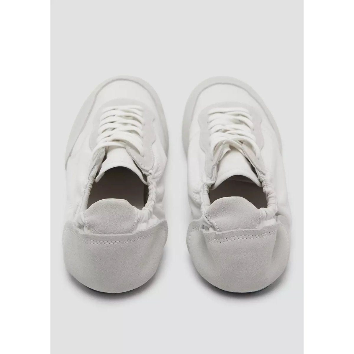 Baskets en cuir lacées blanc, MANGO