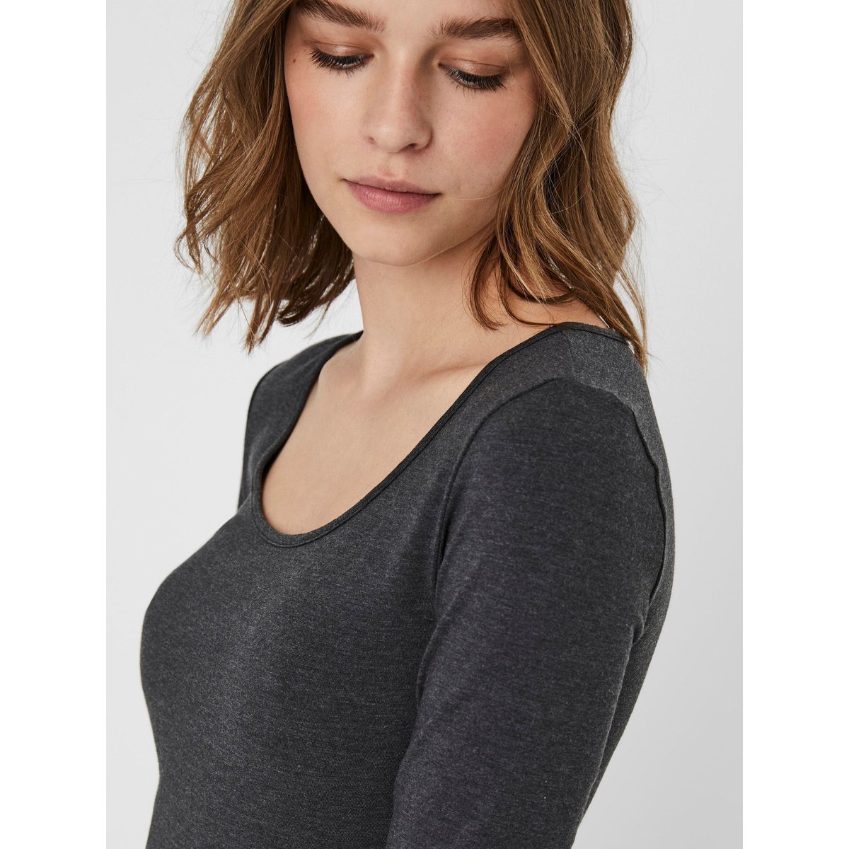 Top dark grey melange, VERO MODA