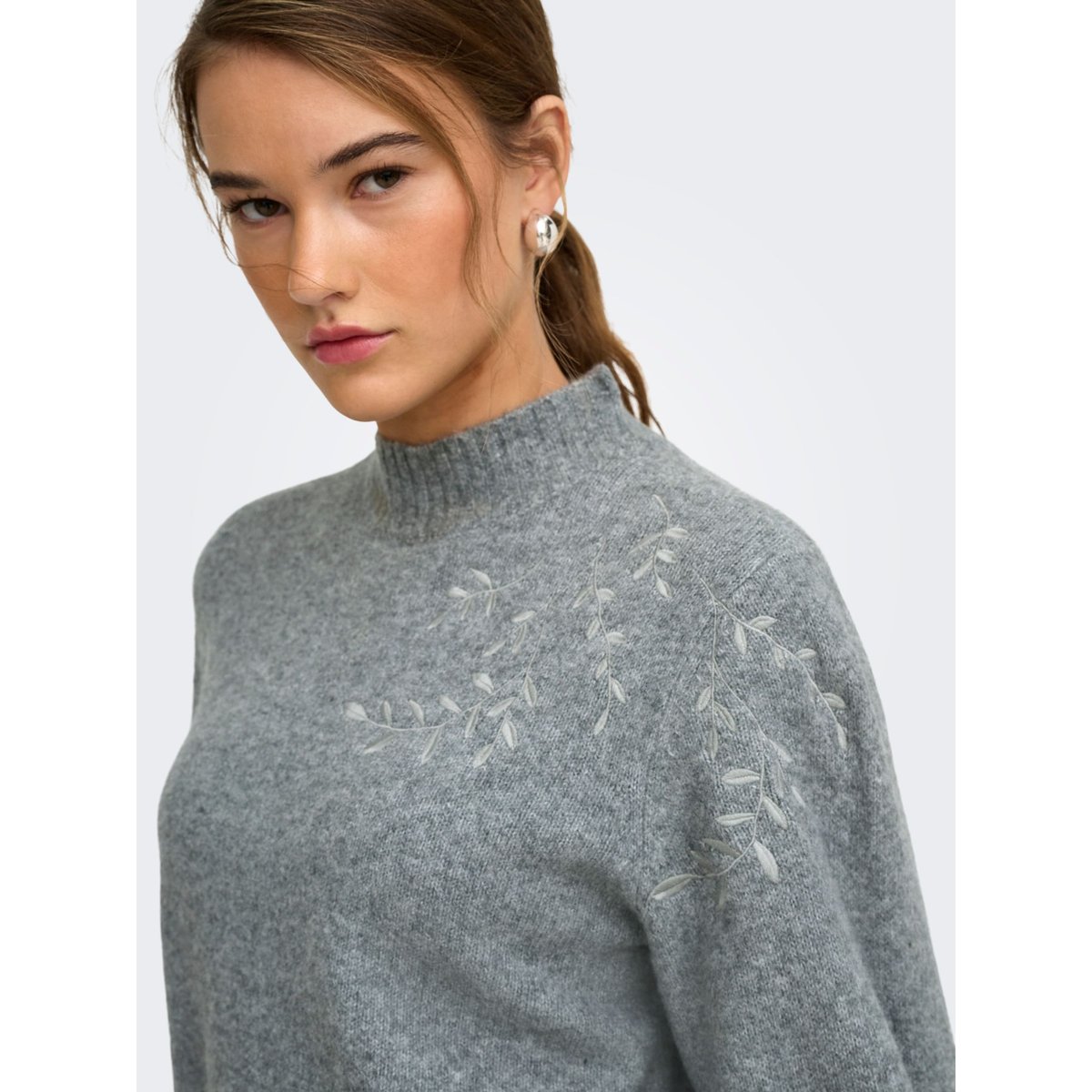 Pull En Maille medium grey melange, ONLY
