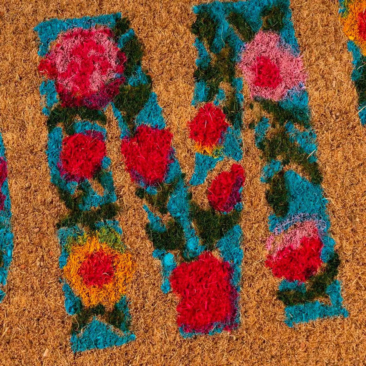 Paillasson coco home fleuri 60x40x1.5cm multicolore, WADIGA