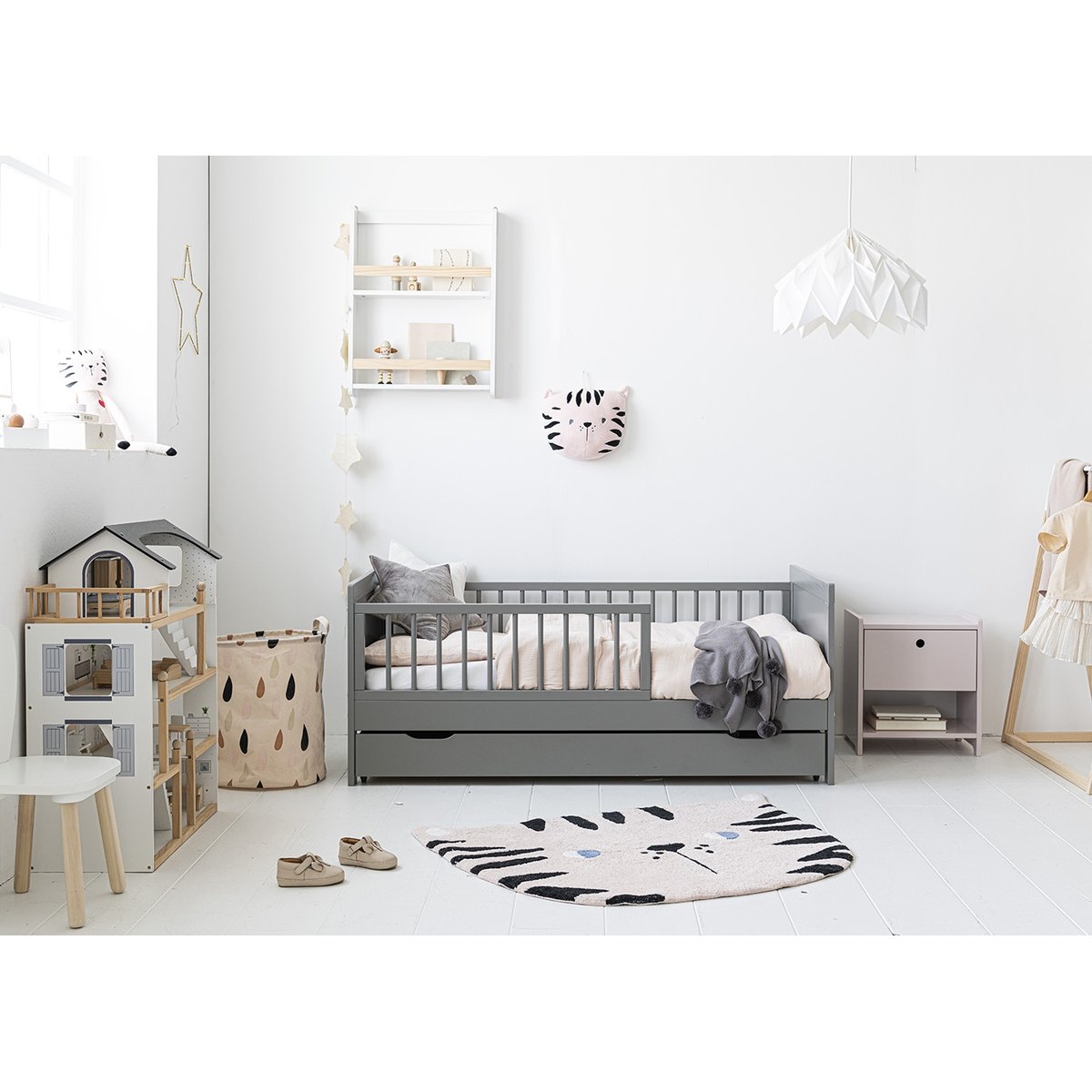 Tiroir de lit pour lit évolutif et lit enfant PLUME gris, PETITE AMELIE