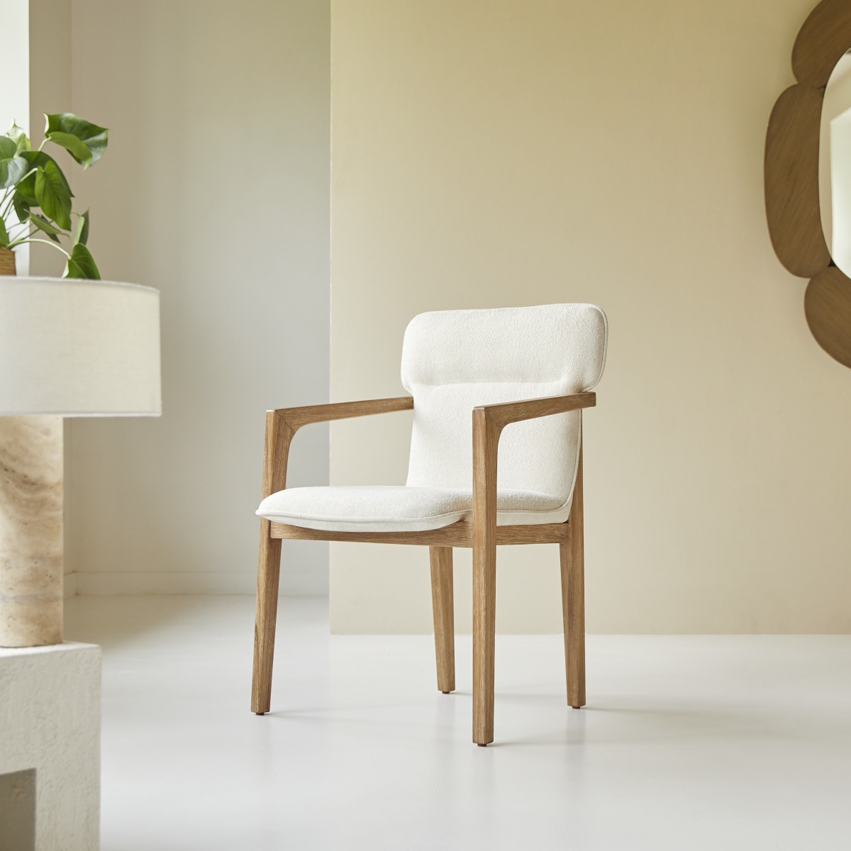 Fauteuil en Acacia massif, VIKTOR beige, TIKAMOON