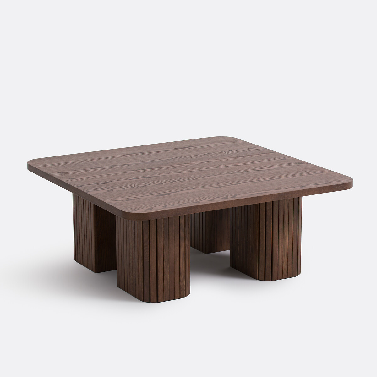 Table basse en plaqué frêne, LATTI teinté coloris noyer, LA REDOUTE INTERIEURS