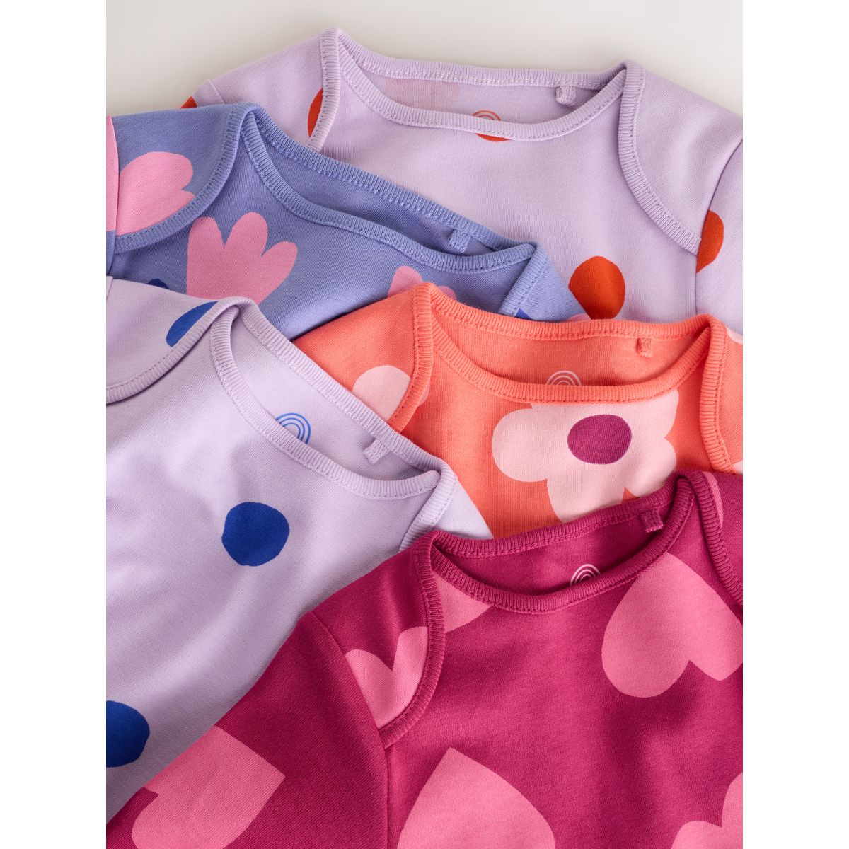Body à manches longues bébé, lot de 5 violet/rose, NEXT