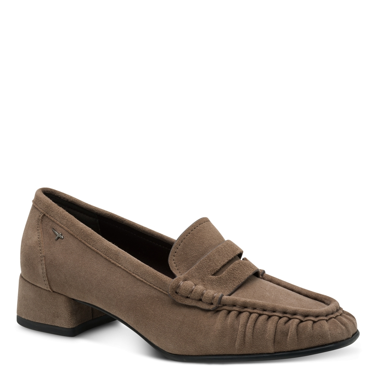 Trotteur en cuir marron taupe, TAMARIS