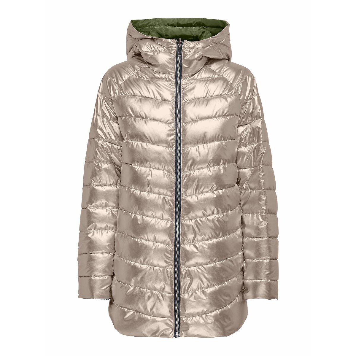 Omkeerbare parka met kap kakigroen , ONLY