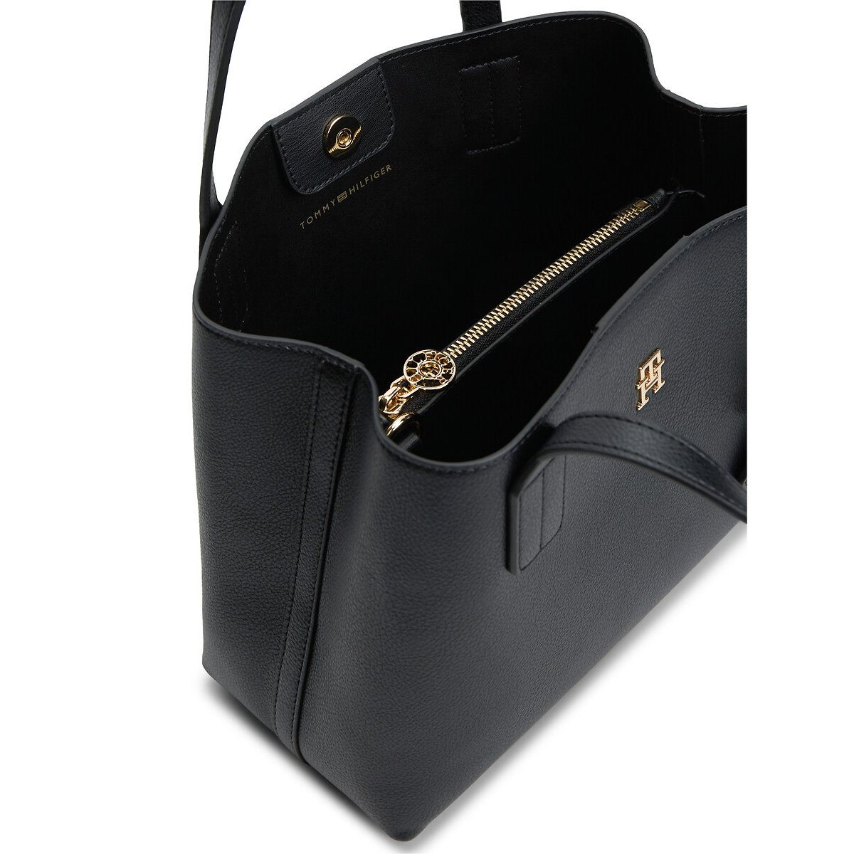 Sac aspect grainé, MINI SATCHEL noir, TOMMY HILFIGER