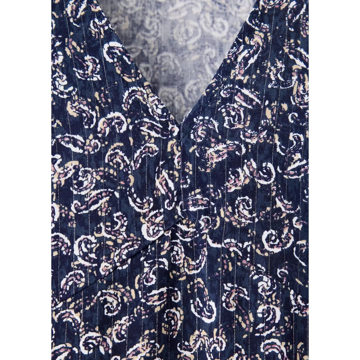 Robe longue à motif cachemire bleu marine, MANGO TEEN