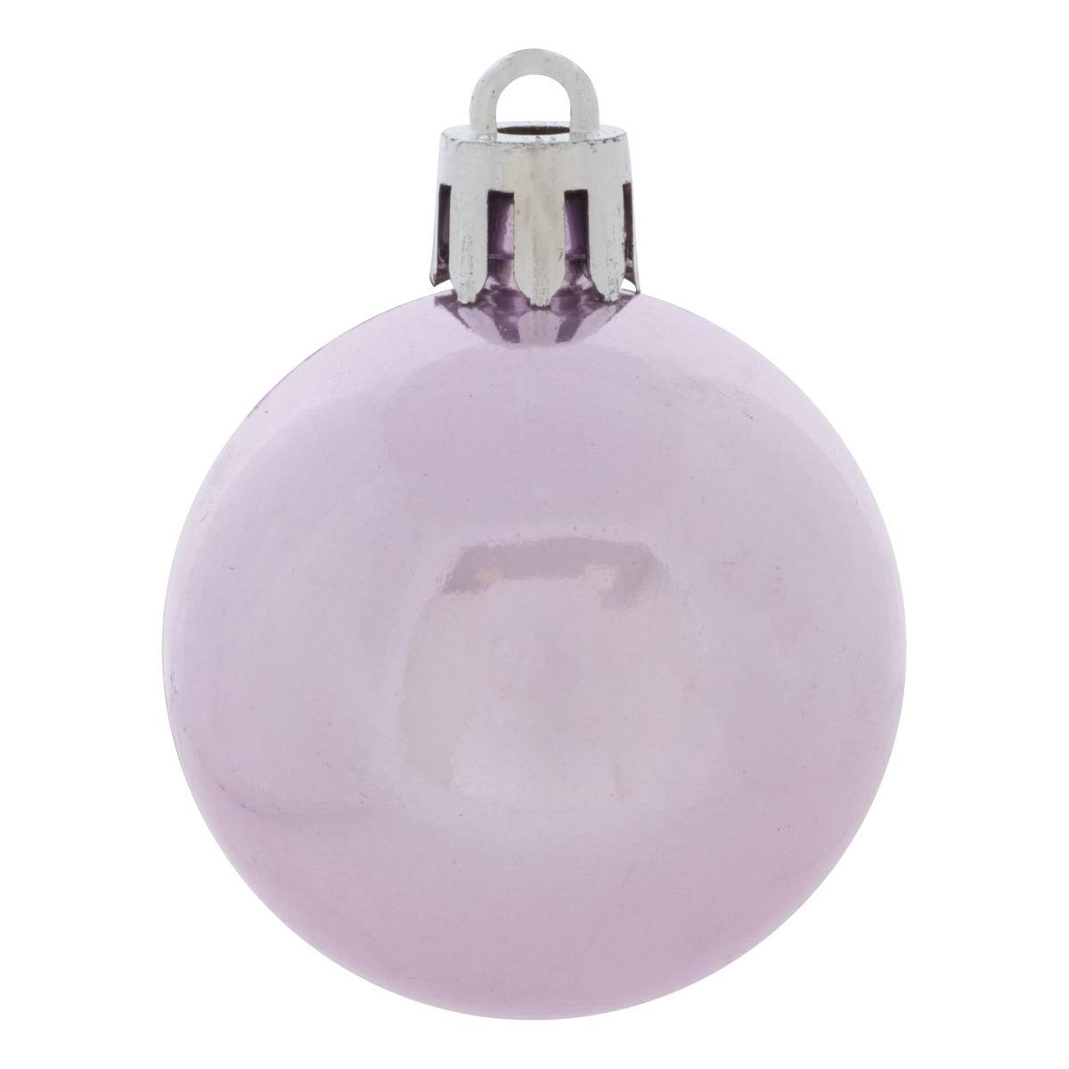 Lot de 24 boules de Noël en plastique pastel brillant D. 40 mm multicolore, FEERIC LIGHTS & CHRISTMAS