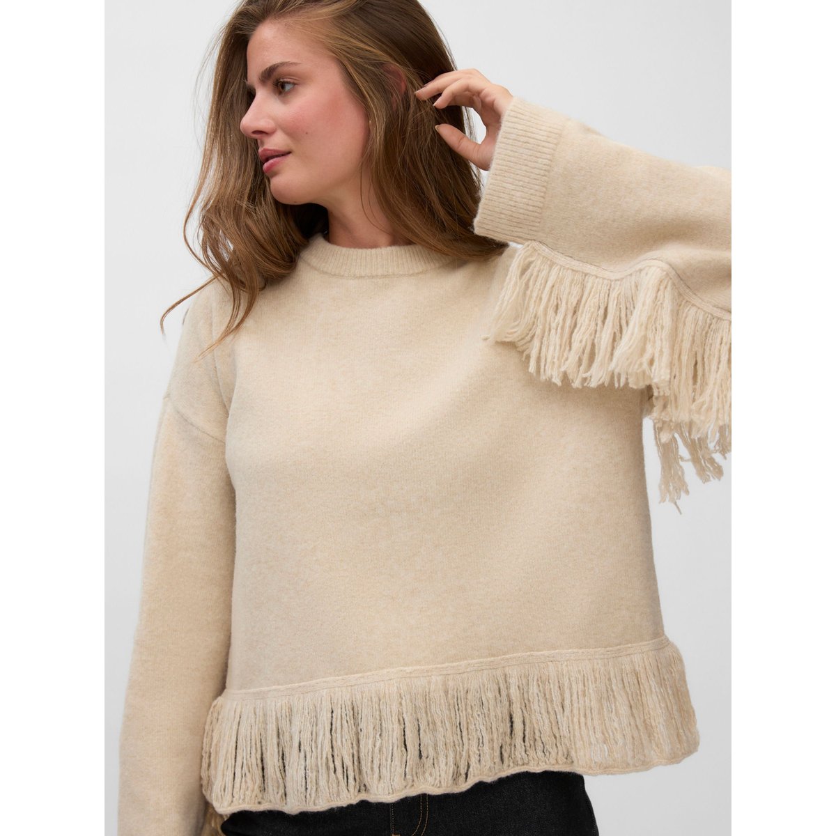 Pull En Maille oatmeal 1, VERO MODA