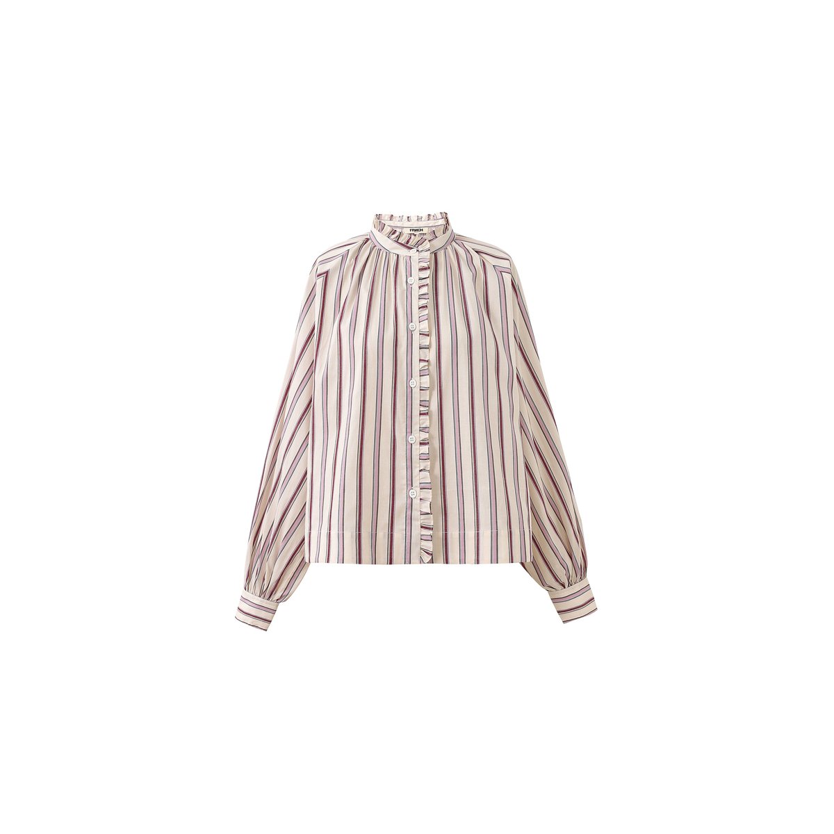 Chemise en coton col roulé MOLLY beige crème, FRNCH