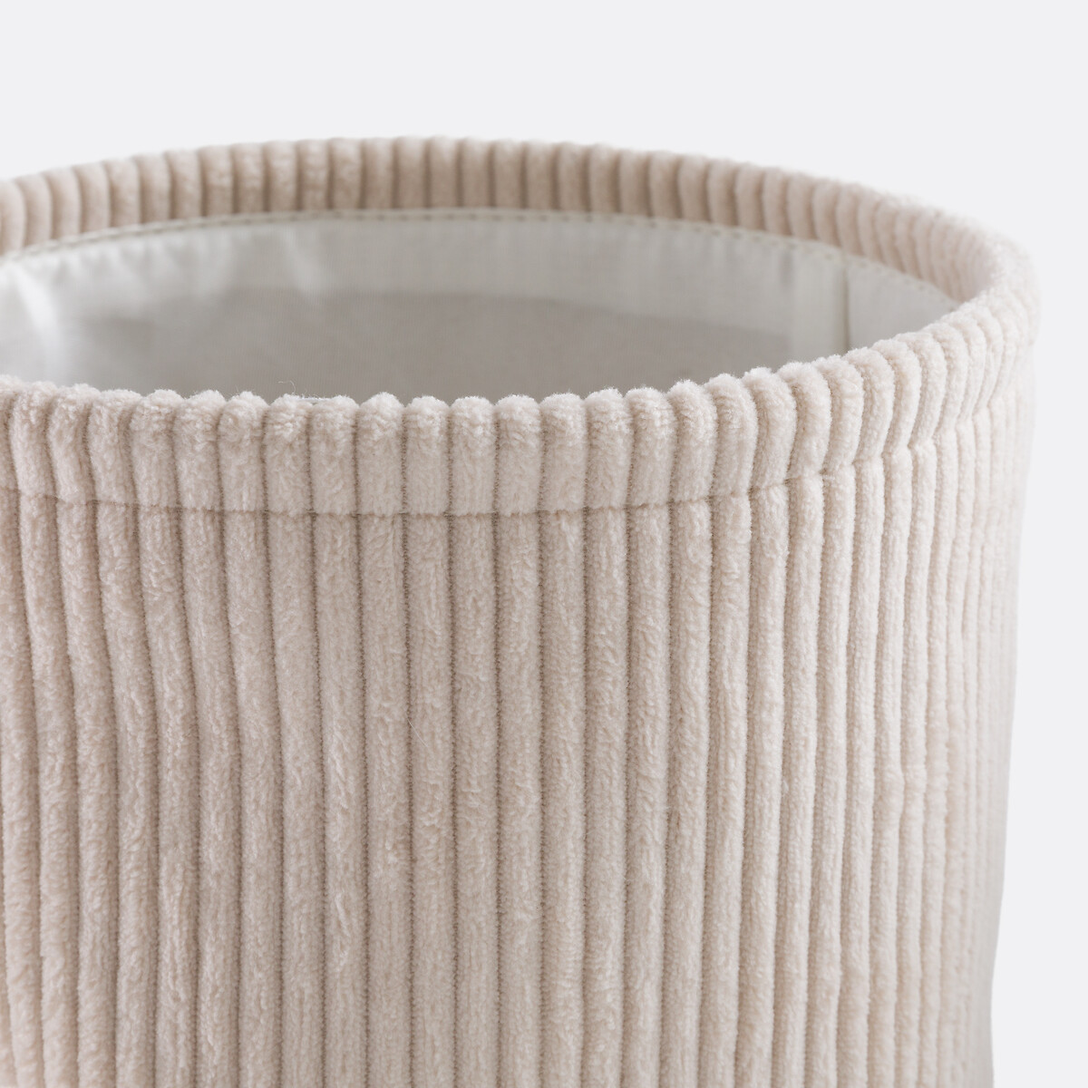 Lot de 3 paniers ronds en velours côtelé, VELOUDO ecru, LA REDOUTE INTERIEURS