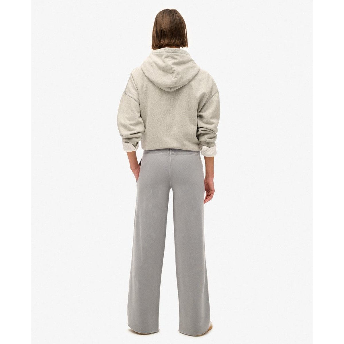 Pantalon de jogging droit délavé Vintage gris tourterelle, SUPERDRY