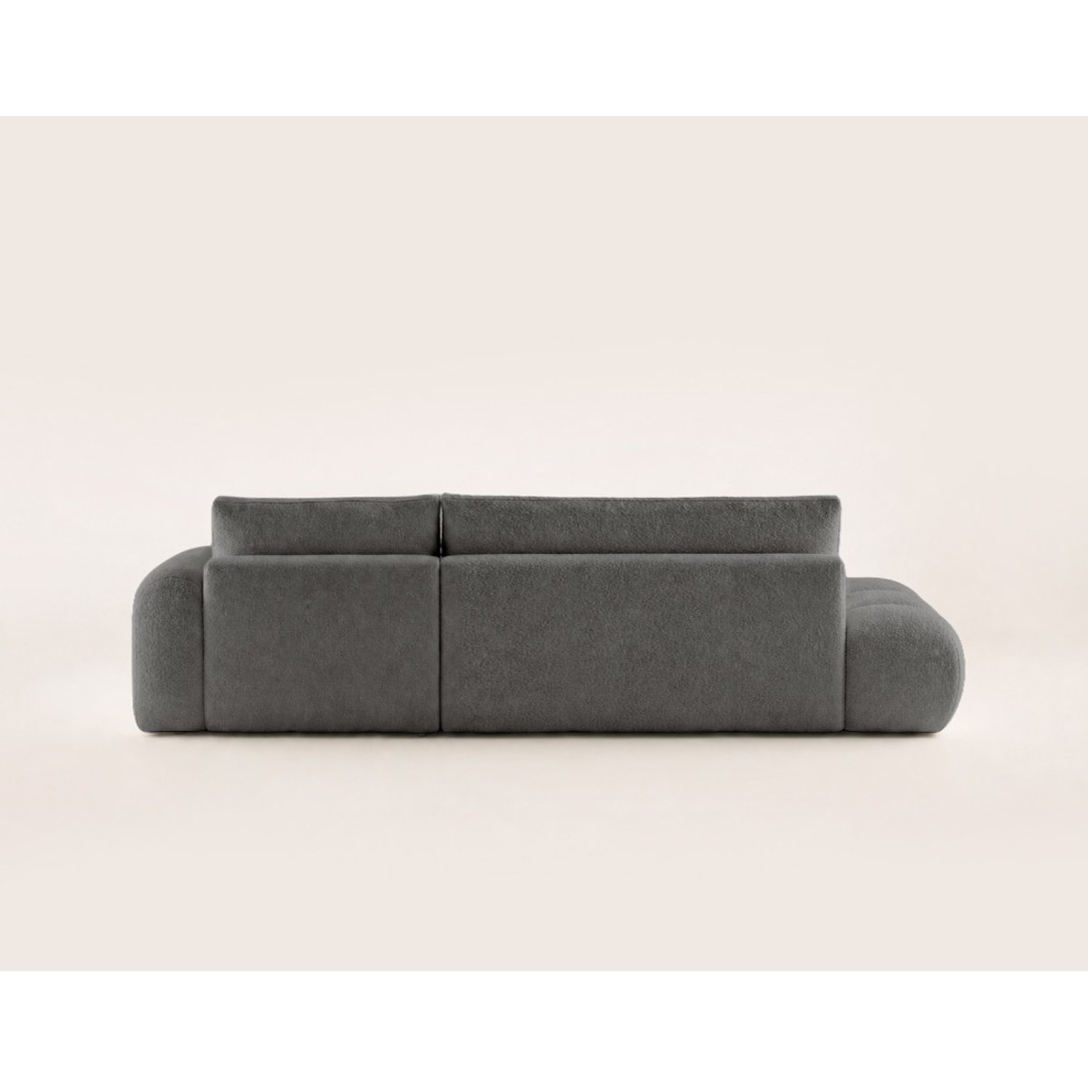 Canapé d'Angle Convertible en Tissu bouclette 4 places - YULIN gris, LISA DESIGN
