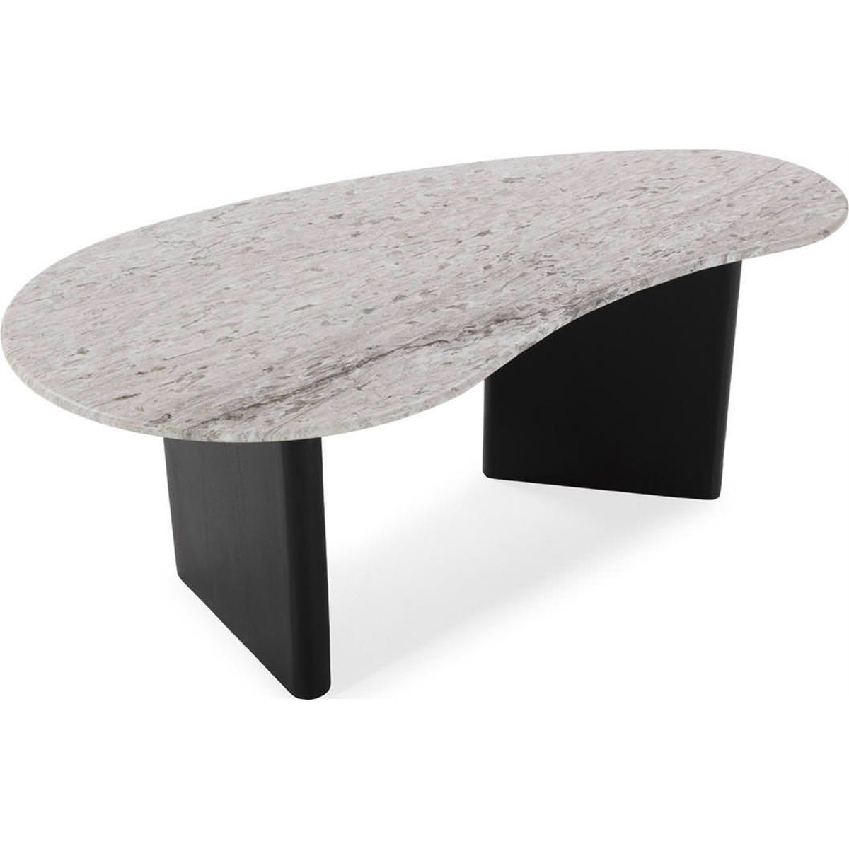Table basse organique marbre et manguier noir et brun, RECOLLECTION