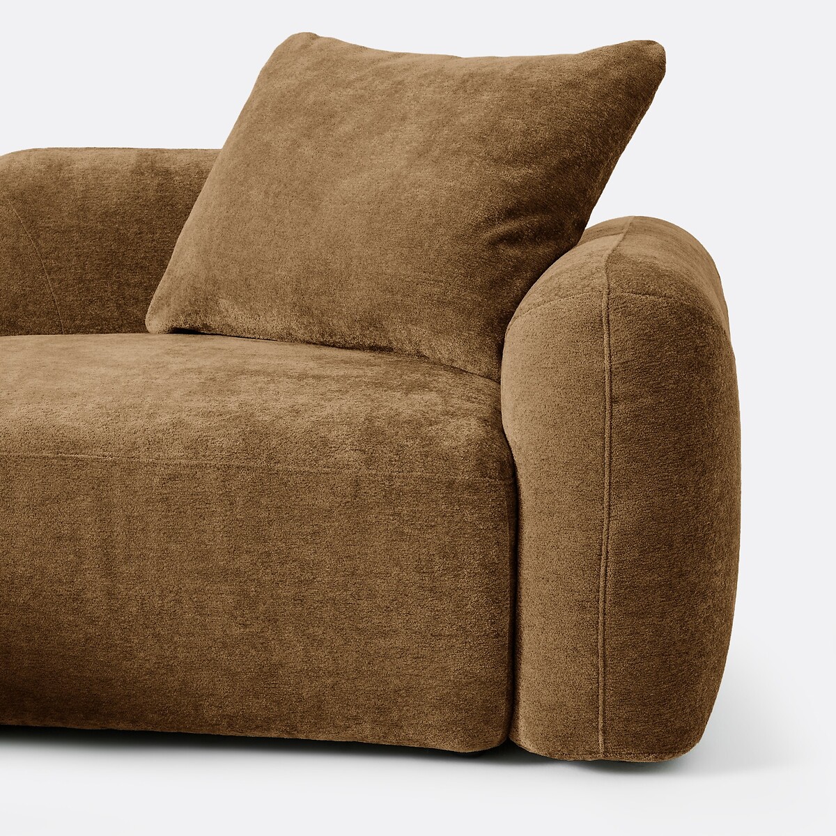 Sofá modular, esquina izquierda, con chaise longue, chenilla jacquard, AMAD bronce , LA REDOUTE INTERIEURS
