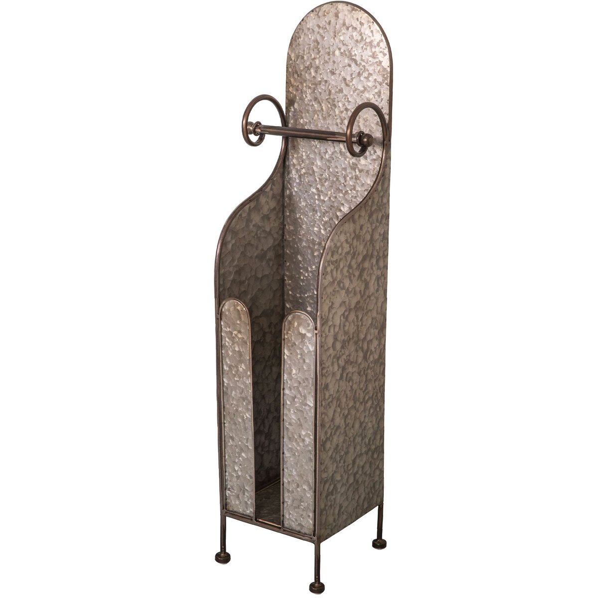 Dérouleur papier WC avec réserve rouleaux en zinc 21x17.5x80.5cm gris, WADIGA