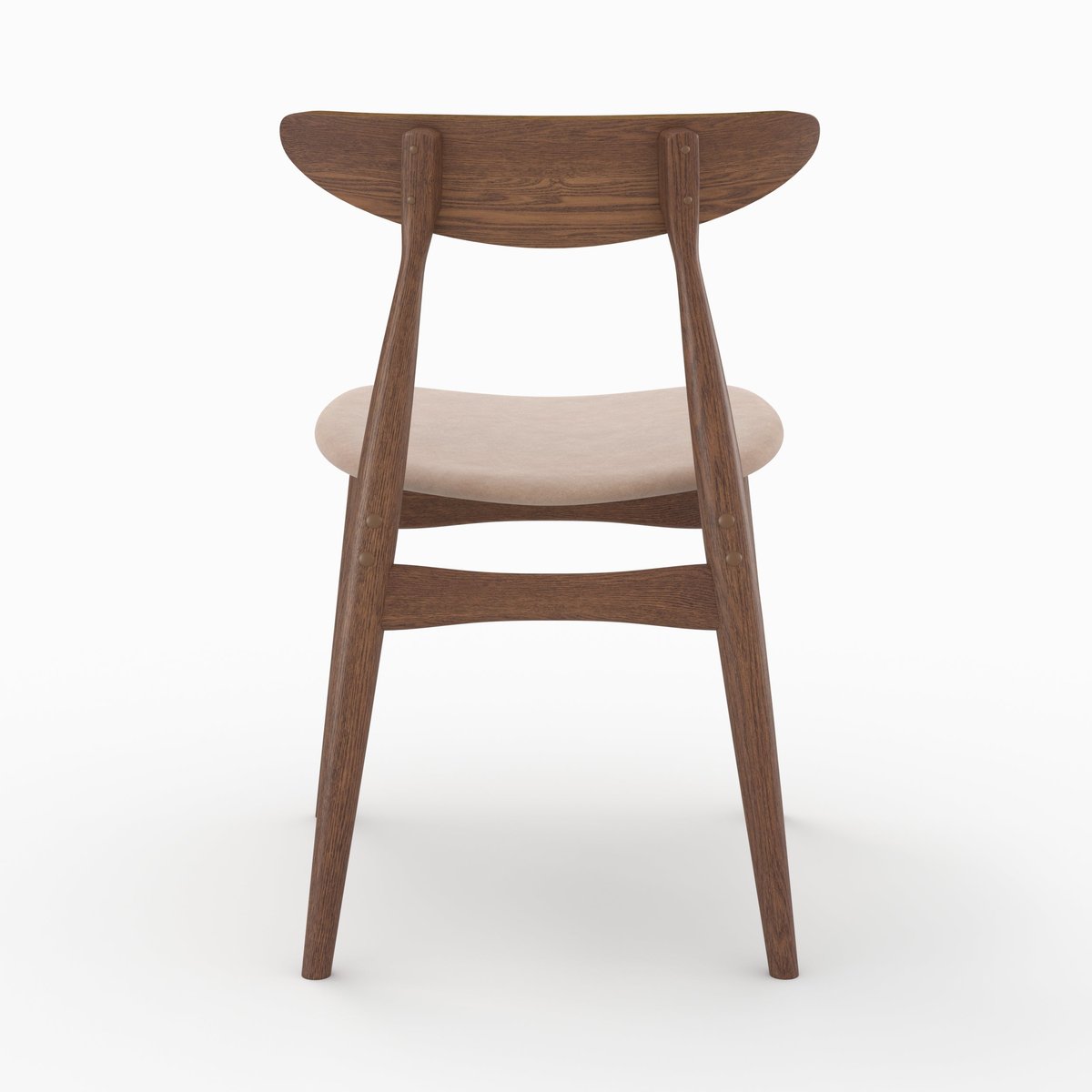 Lot de 2 chaises en tissu d'hévéa - JOSETTE beige, MAISON PAVANE