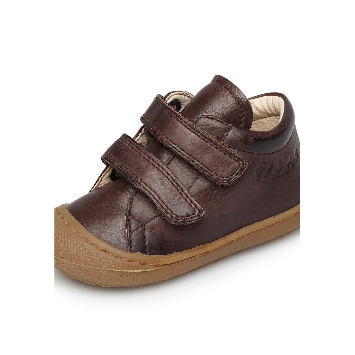 Chaussures premiers pas en cuir COCOON VL marron foncé, NATURINO