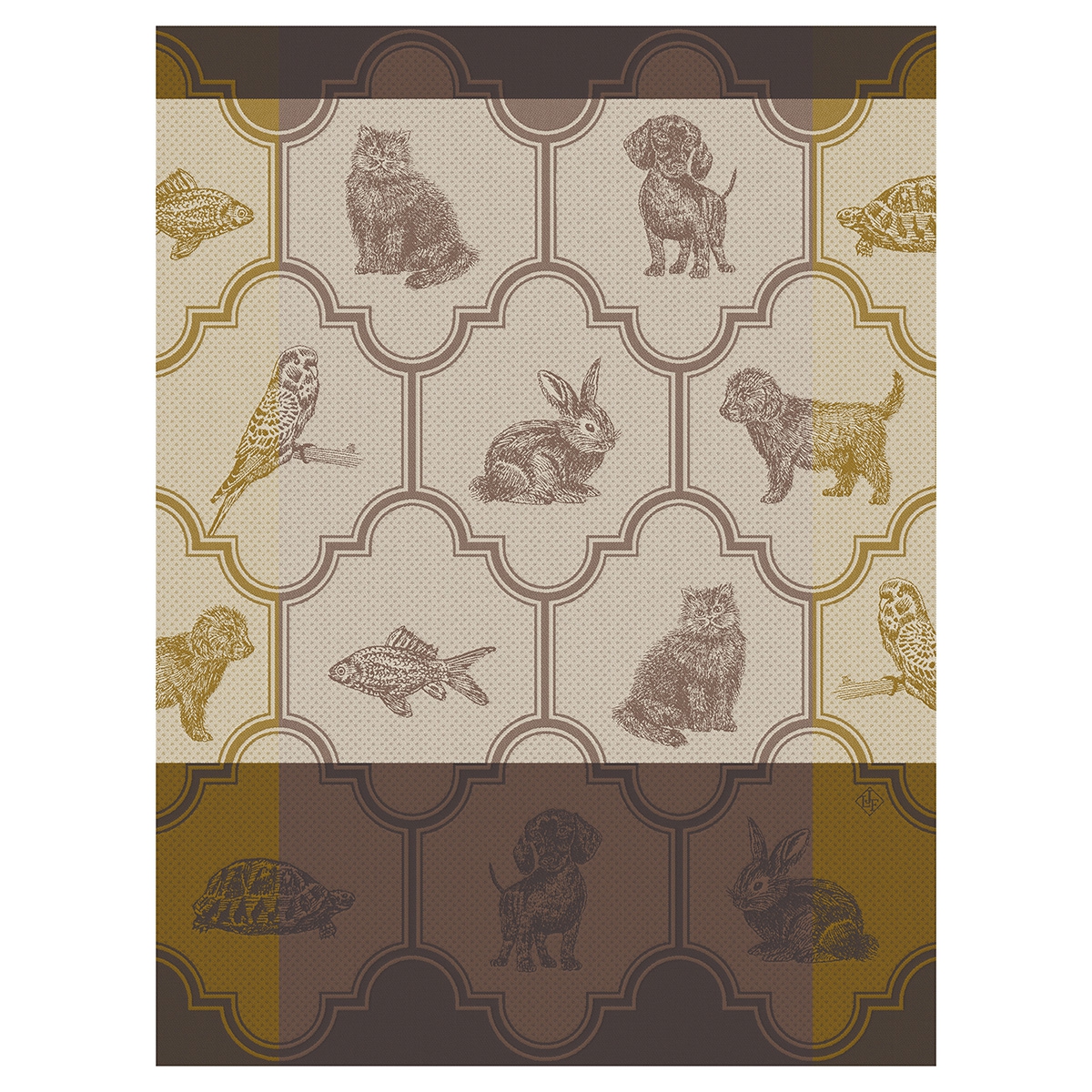 Torchon en Coton, NOS ACOLYTES tortue, LE JACQUARD FRANCAIS