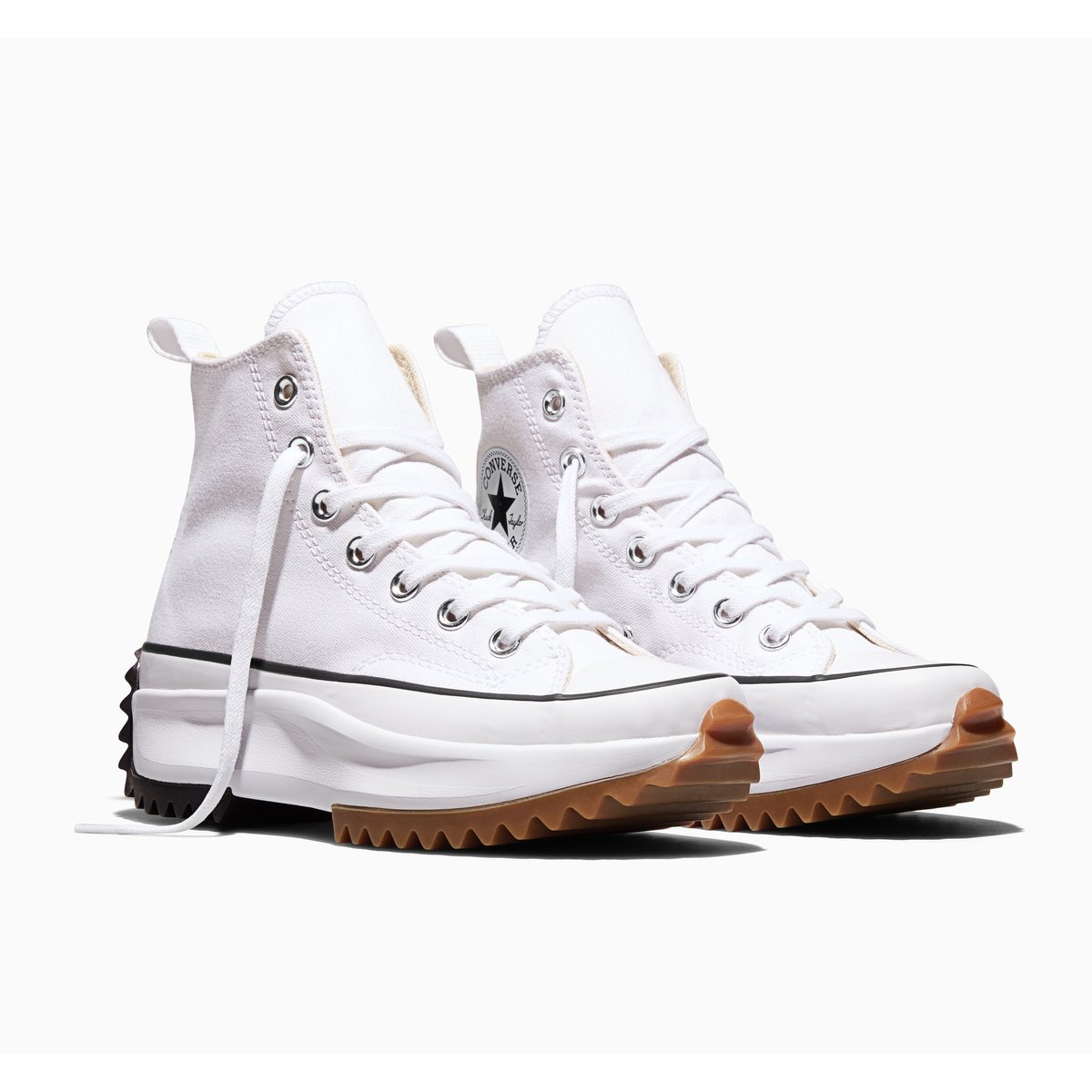 Baskets RUN STAR HIKE PLATFORM CANVAS blanc/noir/marron gomme, CONVERSE