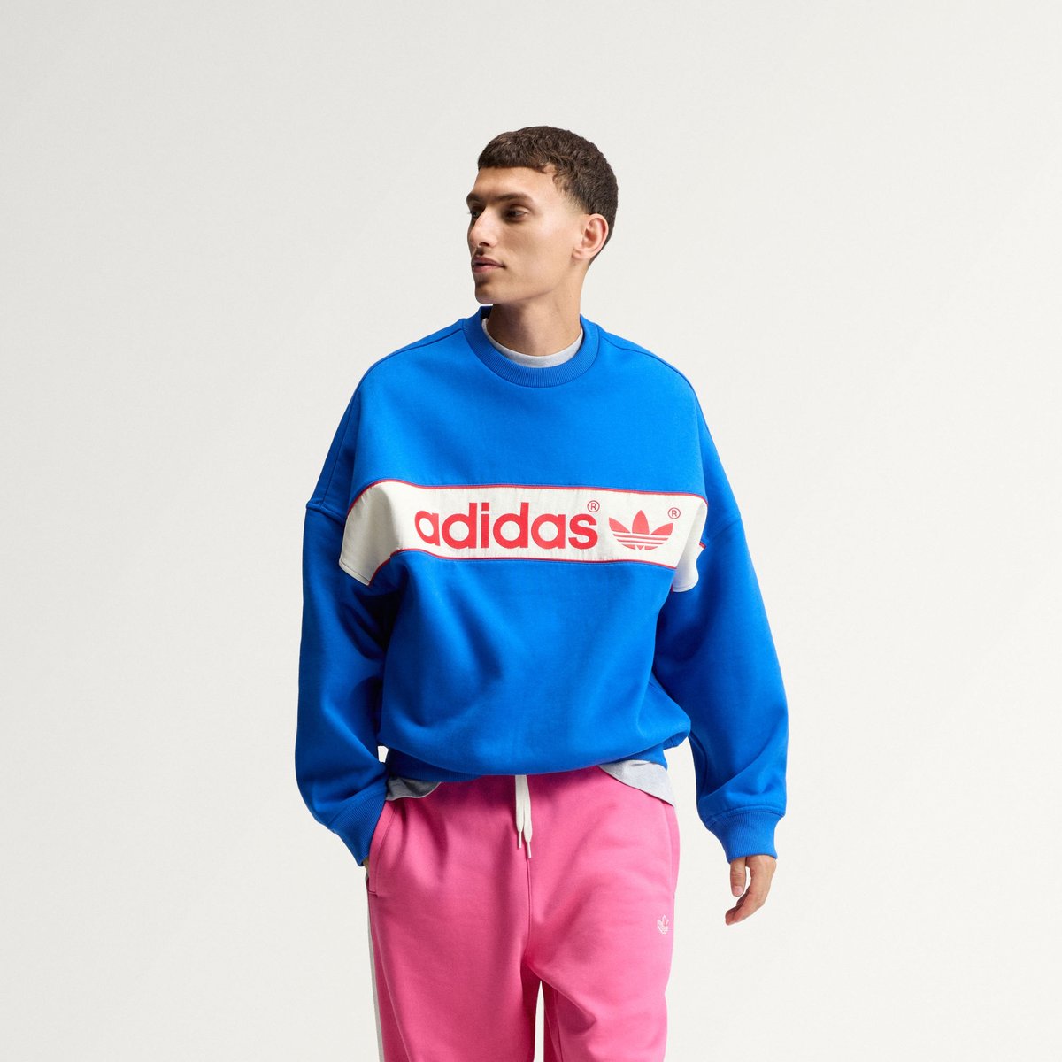 Sweat-Shirt Col Ras-Du-Cou Adisignature Ny blue, adidas Originals
