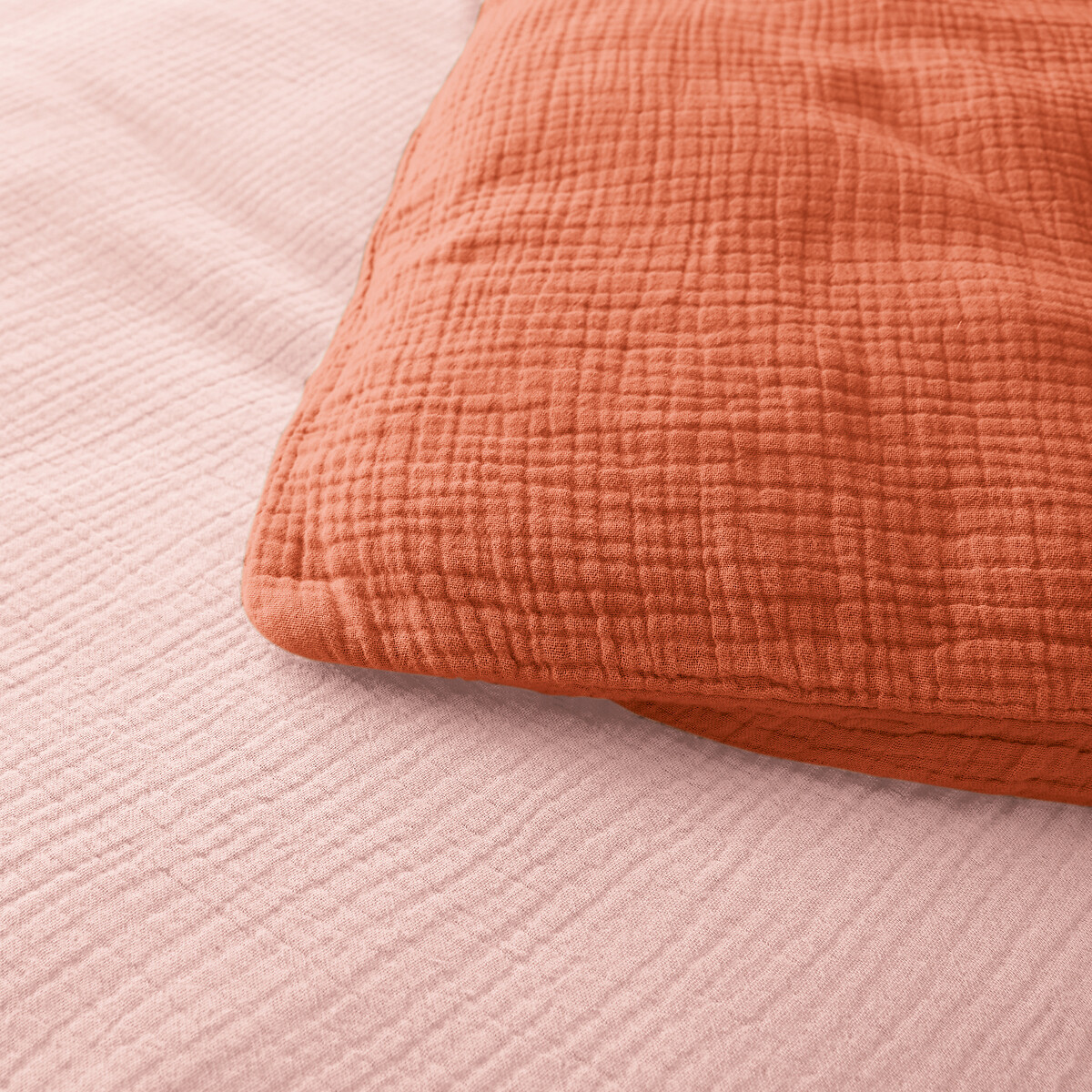 Housse de couette enfant unie gaze de coton, Kumla orange, LA REDOUTE INTERIEURS