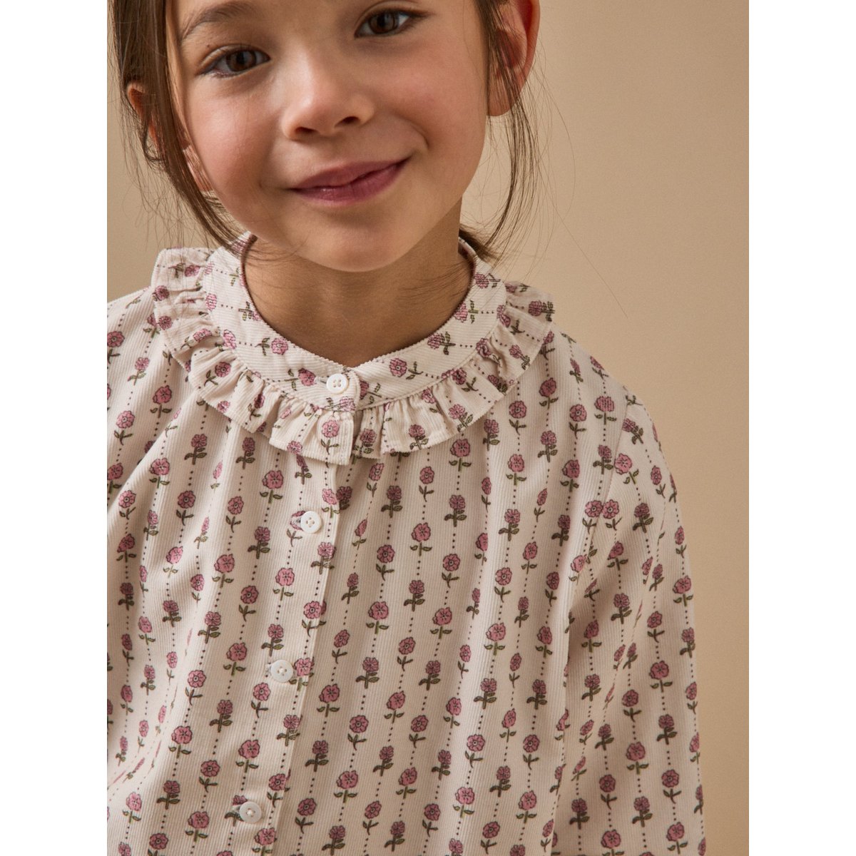 Chemise imprimée en velours imprimé rosie, CYRILLUS