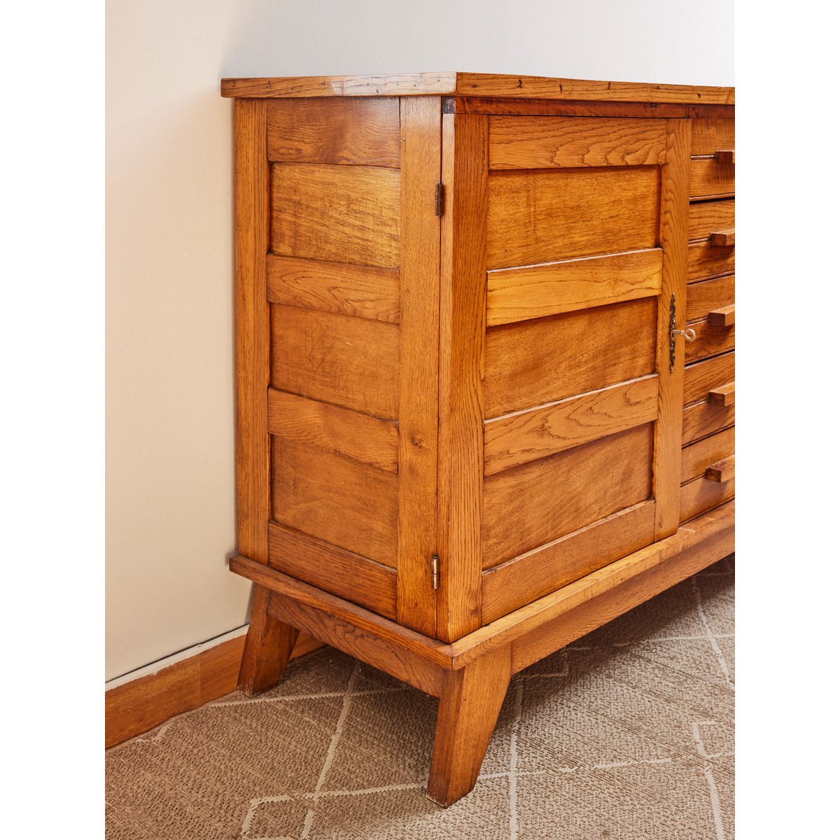Buffet en bois massif Gilbert N°1457 - Bon état bois clair, DEBONGOUT