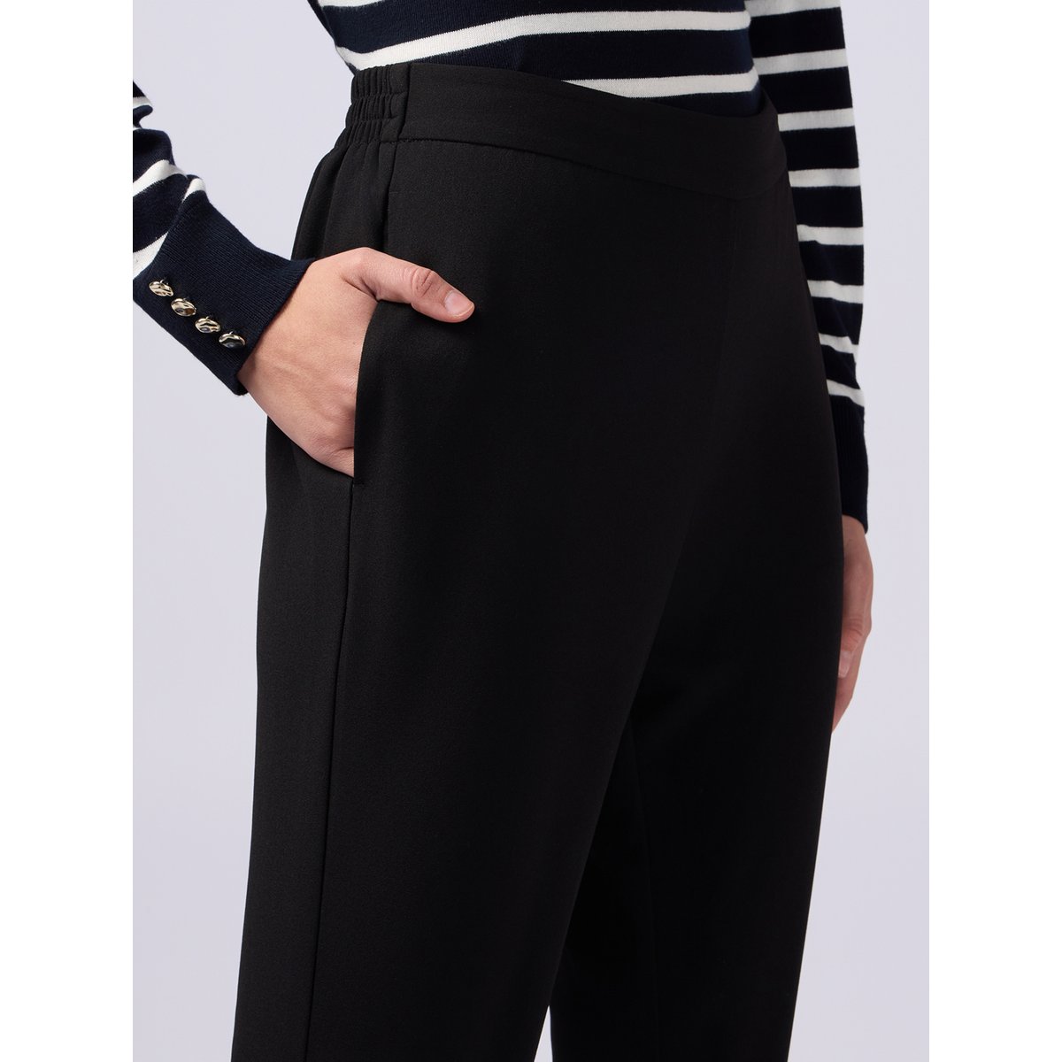 Pantalon de jogging en crêpe scuba noir, OLTRE