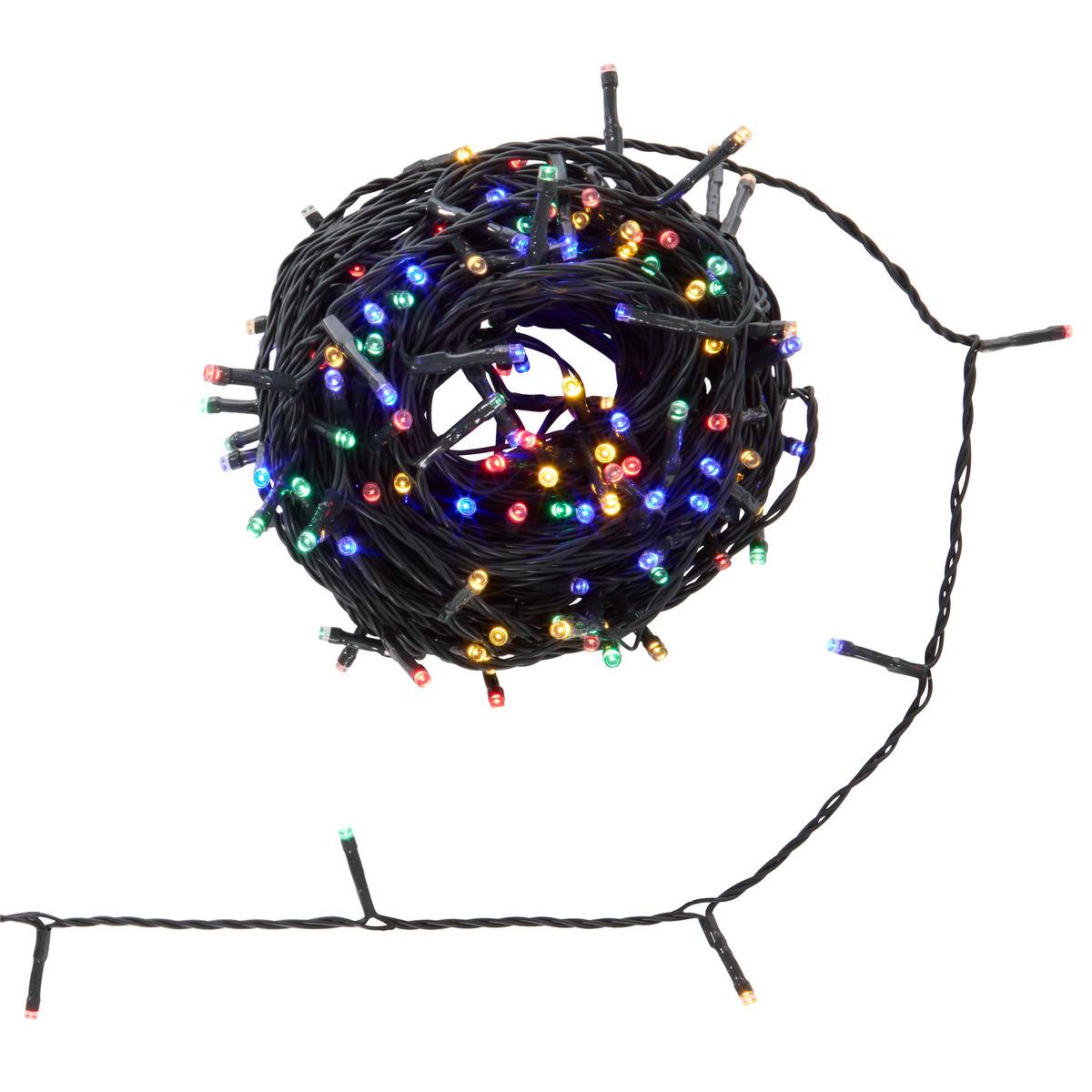 Guirlande lumineuse d'extérieur 20 m 200 LED blanc chaud 8 fonctions solaire vert, FEERIC LIGHTS & CHRISTMAS