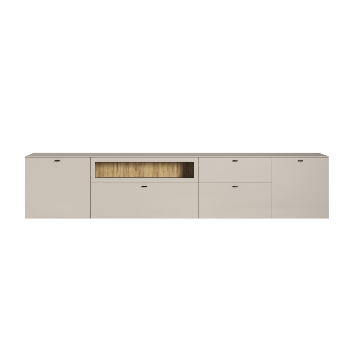Meuble TV 2 portes, 1 tiroir - VELA cashmere, CALICOSY