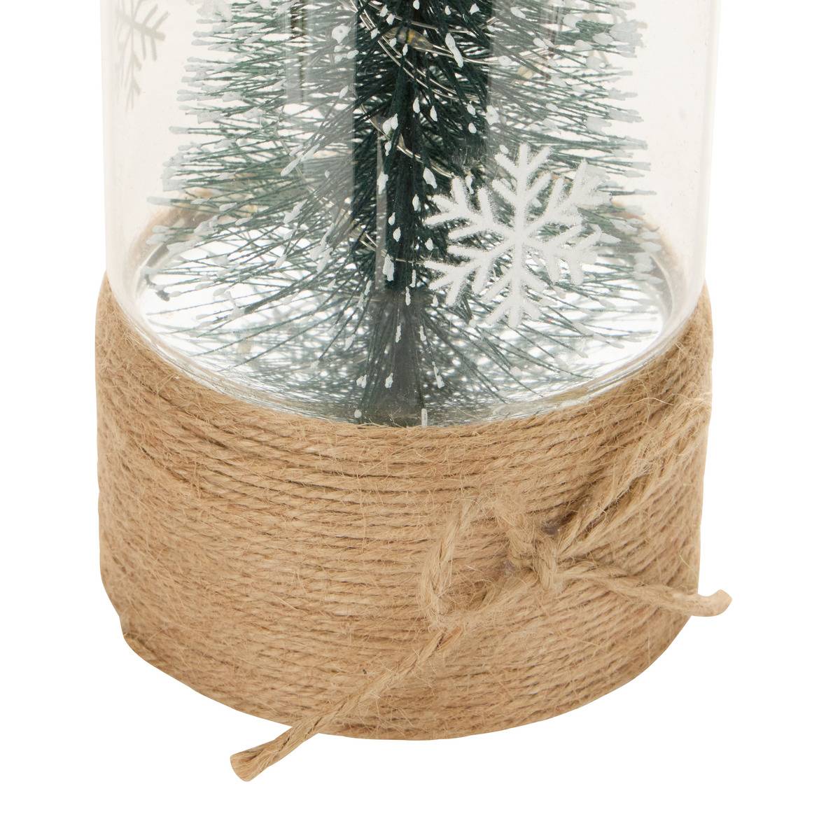 Sapin de Noël lumineux LED en verre H. 20 cm vert, ATMOSPHERA