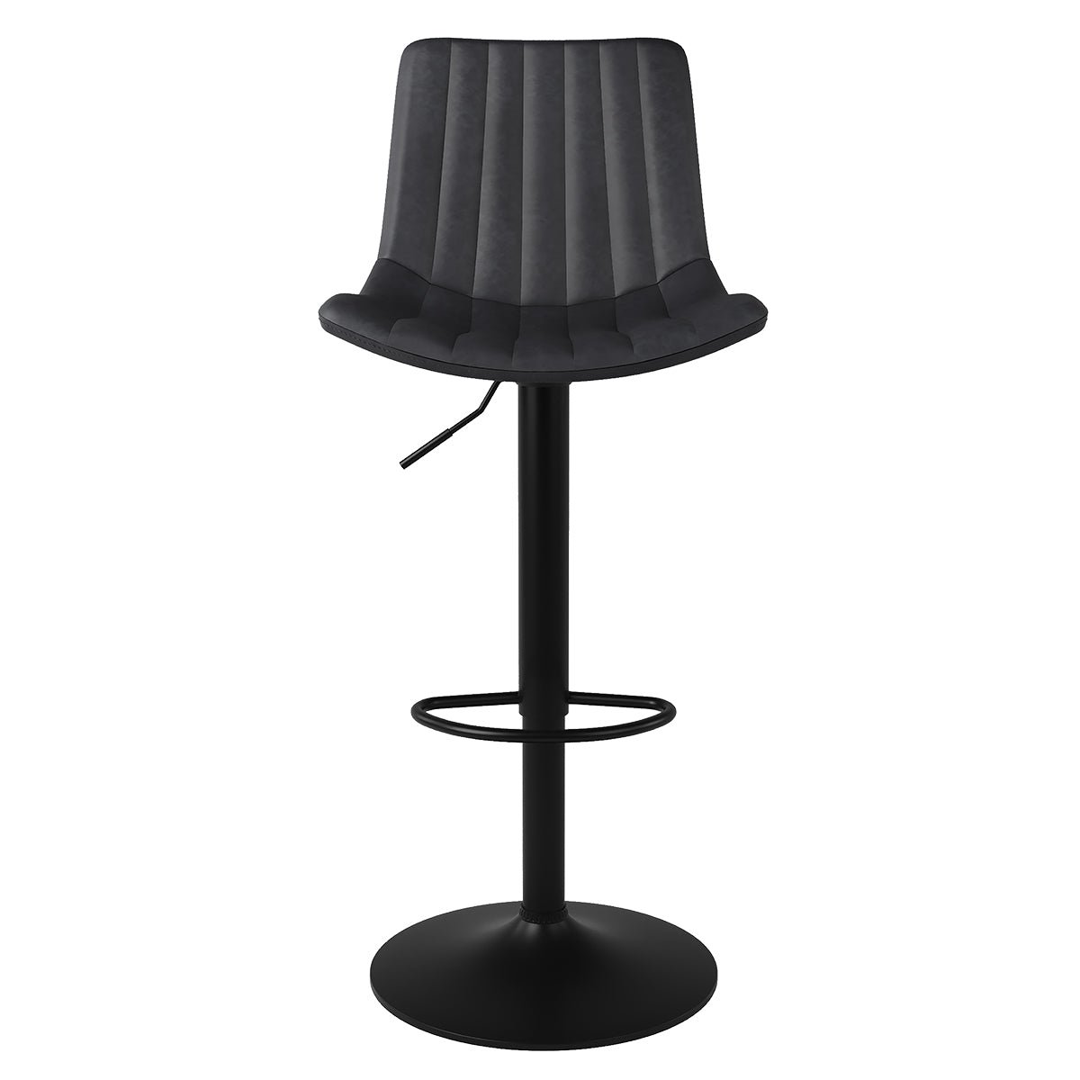 Lot de 2 chaises de bar réglables 62,5/83 cm en cuir synthétique - KILLI gris foncé, MAISON PAVANE