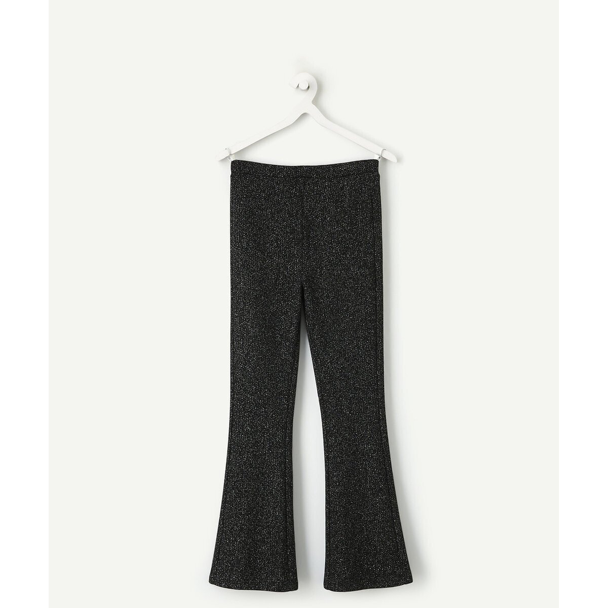 Pantalon flare en maille pailletée noir, TAPE A L'OEIL
