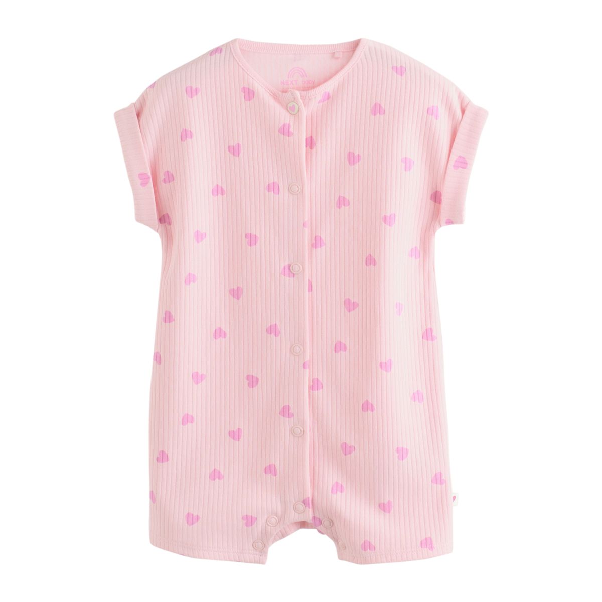 Barboteuses en jersey, lot de 4 cœur rose ton sur ton, NEXT