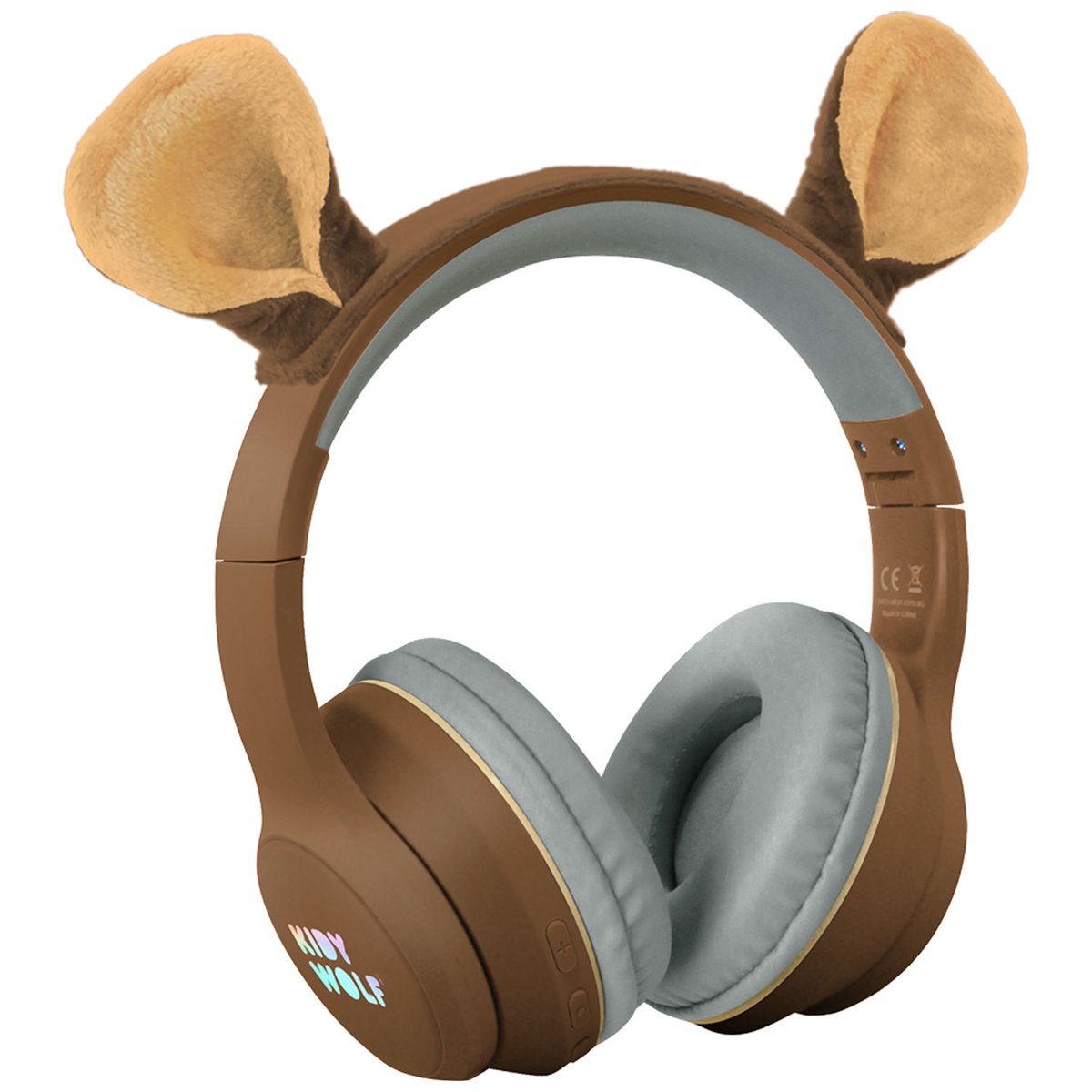 Casque Audio marron, beige, KIDYWOLF