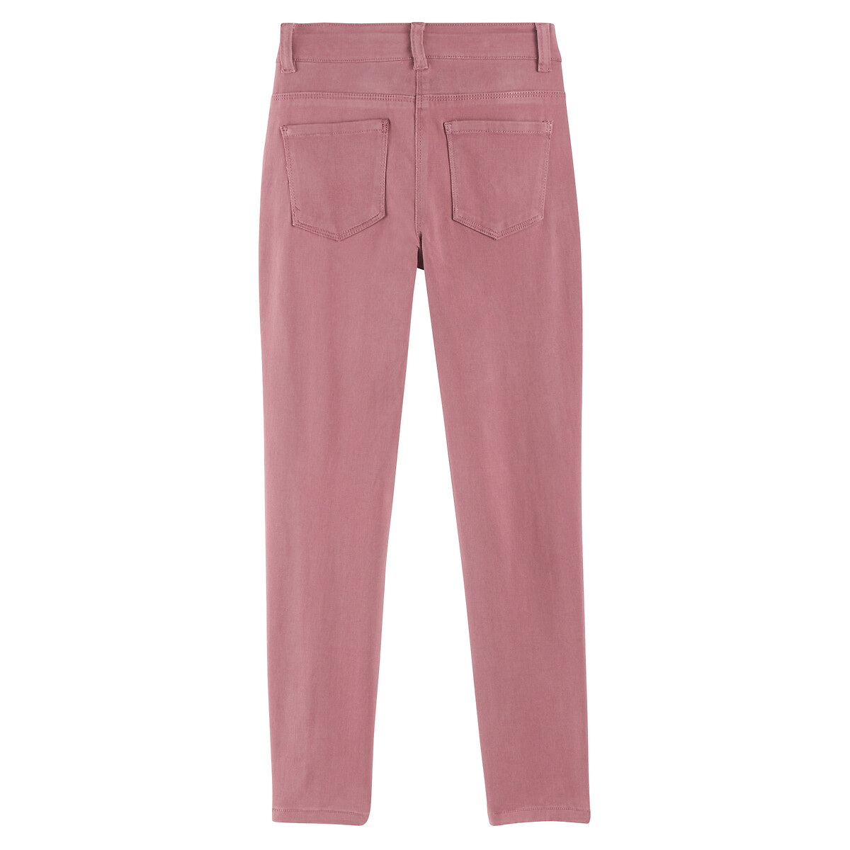 Cotton Slim Fit Trousers dark pink, LA REDOUTE COLLECTIONS