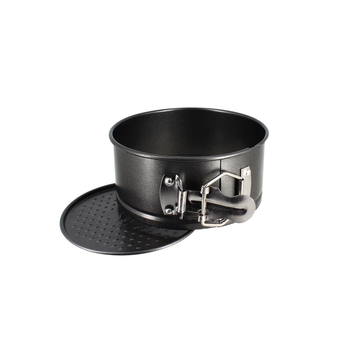 Moule à charnière à fond amovible en acier carbone 14cm, AMANDINE noir, MENASTYL