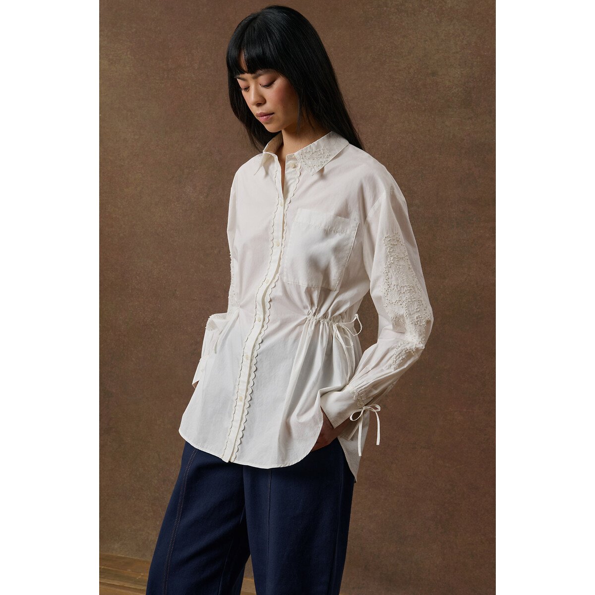 Chemise à manches brodées, ADAZOLA blanc, LOUISE MISHA