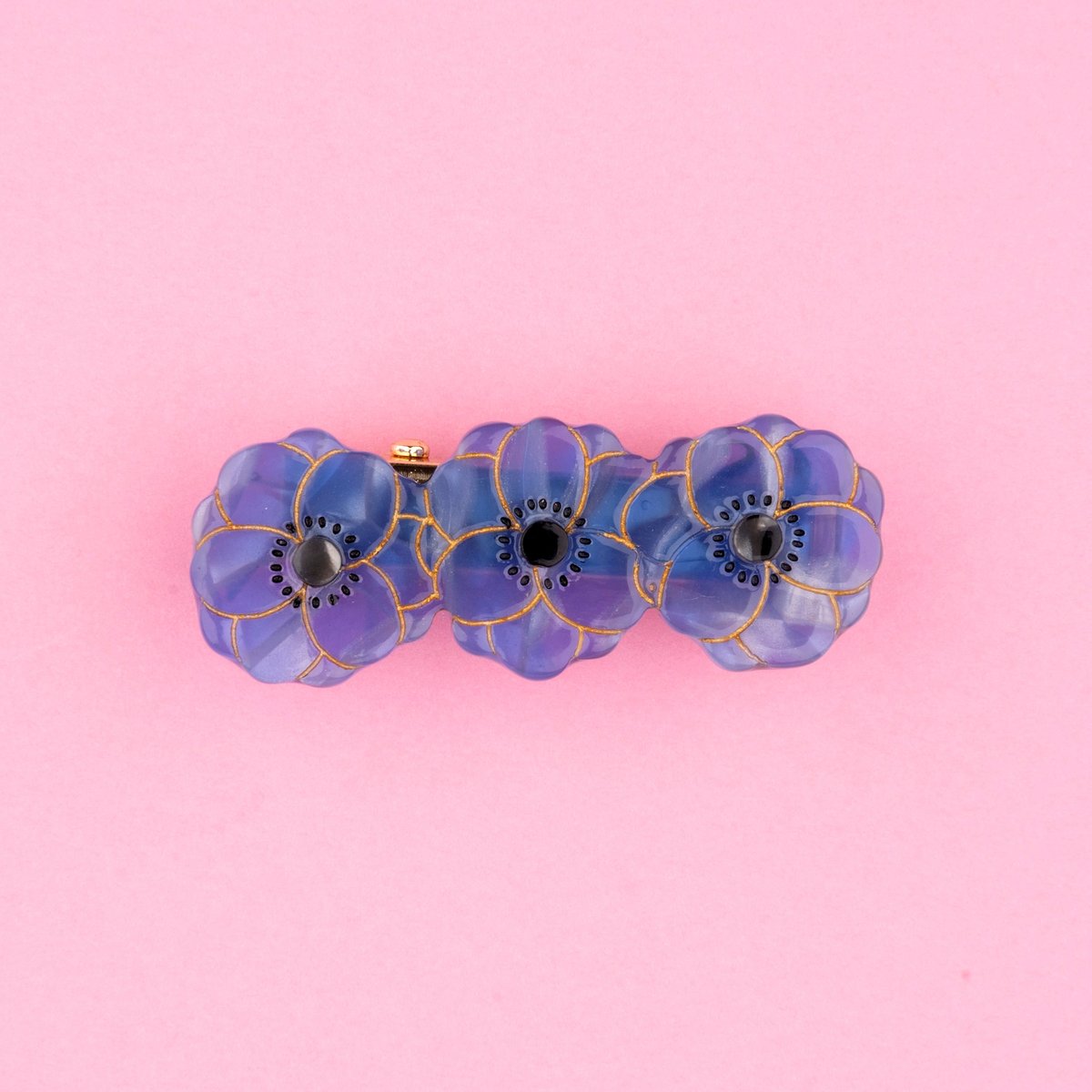 Barrette ANEMONE bleu foncé, COUCOU SUZETTE