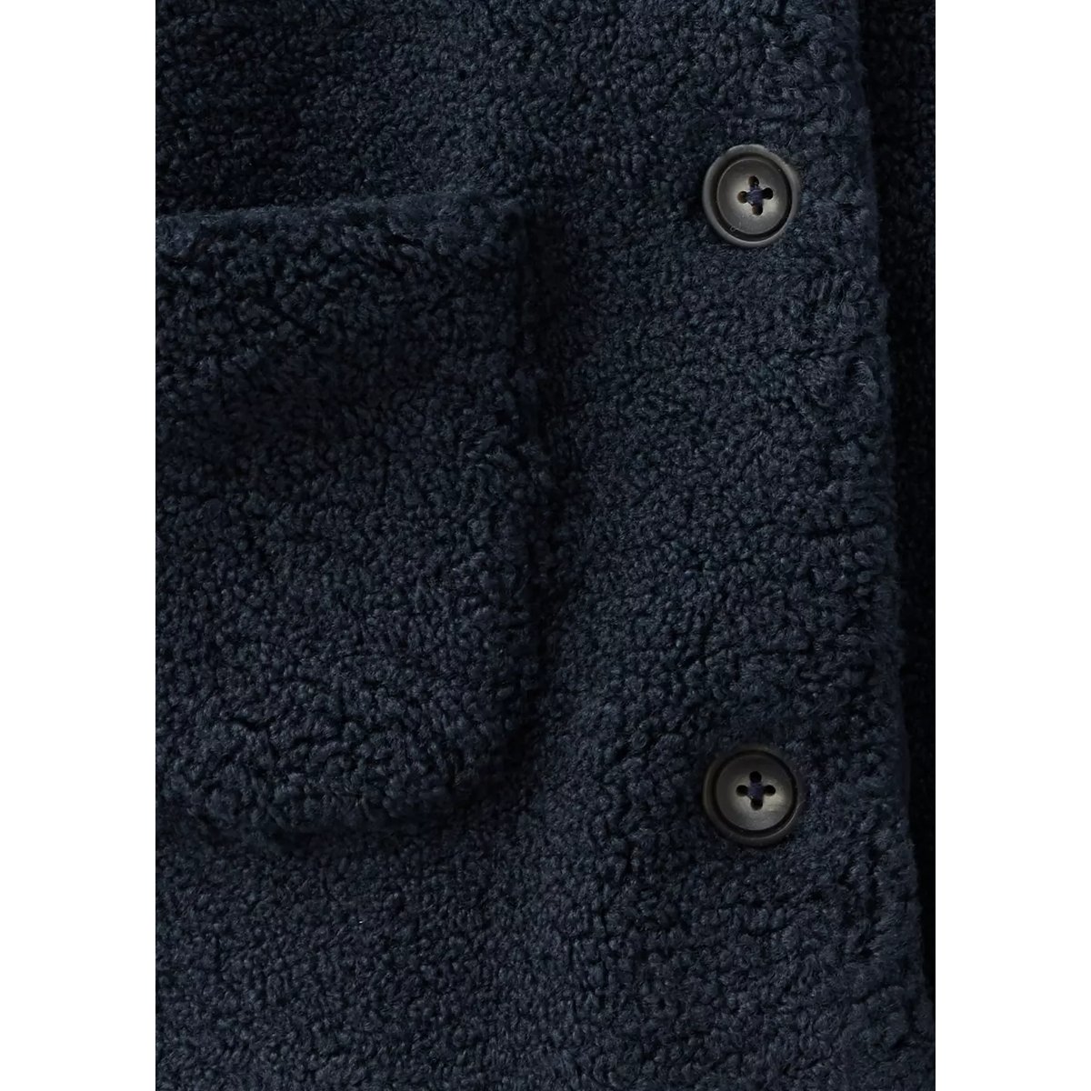 Manteau long en imitation mouton bleu marine, MANGO BABY