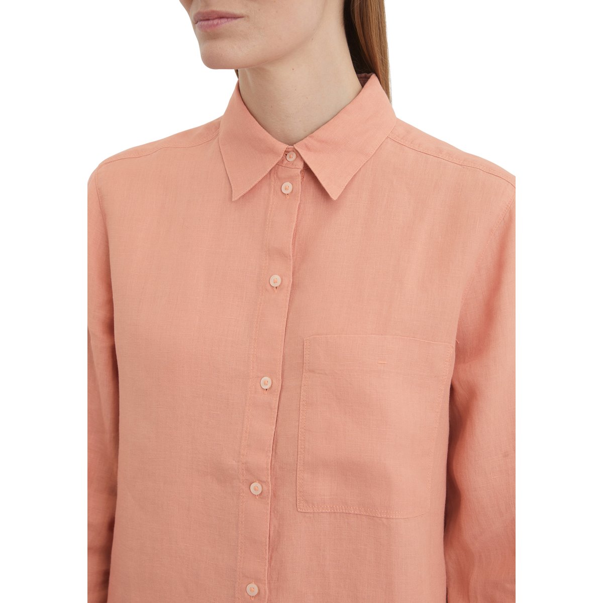 Blouse en lin regular en qualité légère rouge, MARC O'POLO