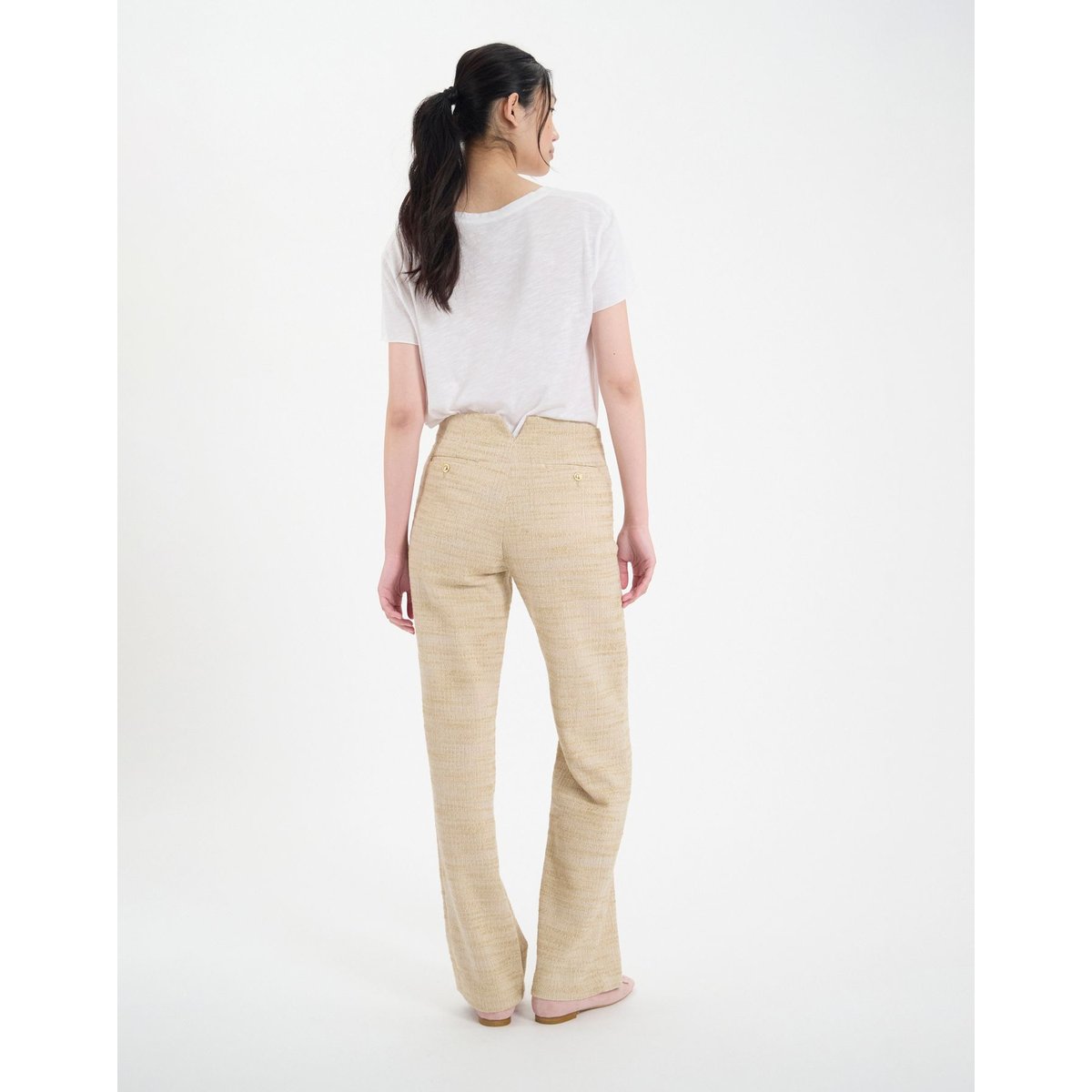 Pantalon à pont Gabriel sable sand, INES DE LA FRESSANGE PARIS