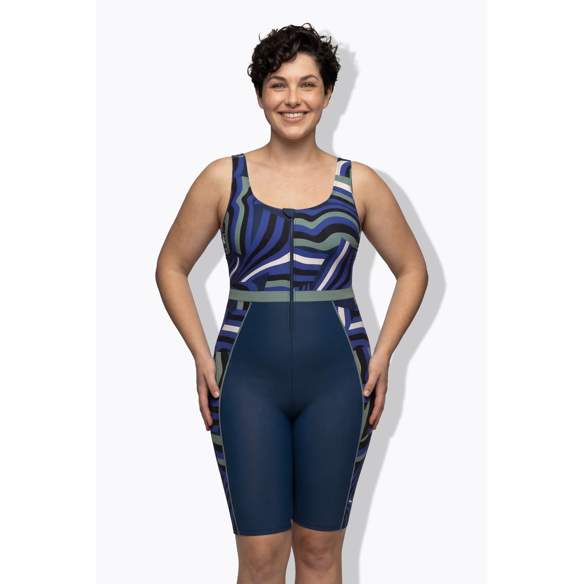 Maillot de bain à jambes longues bleu foncé, ULLA POPKEN