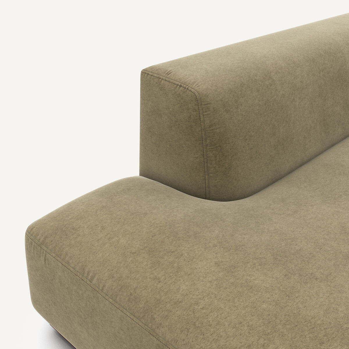Sofá esquinero derecha XL de terciopelo de lino, JACOPO tilo, AM.PM
