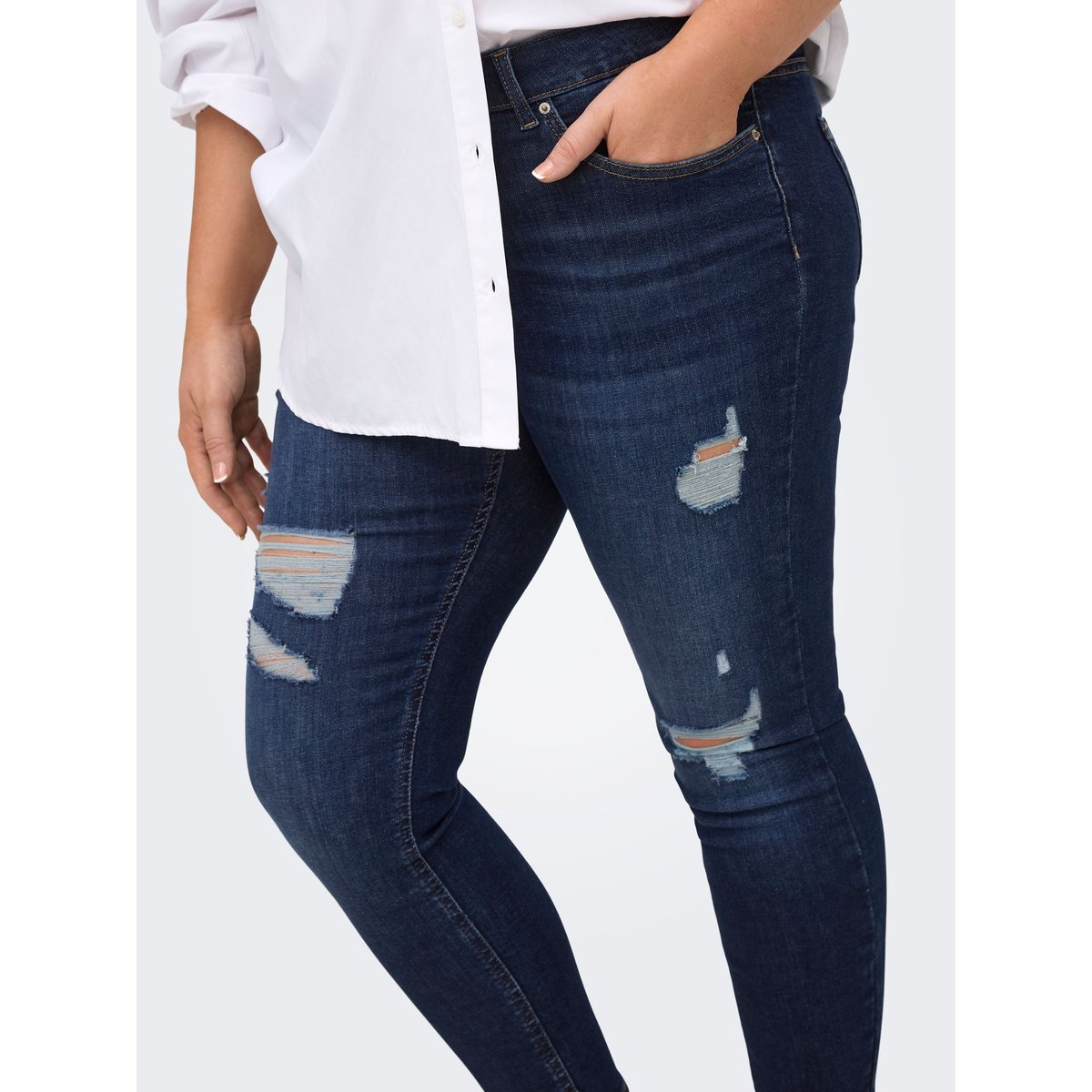 Jean Skinny dark blue denim, ONLY CARMAKOMA