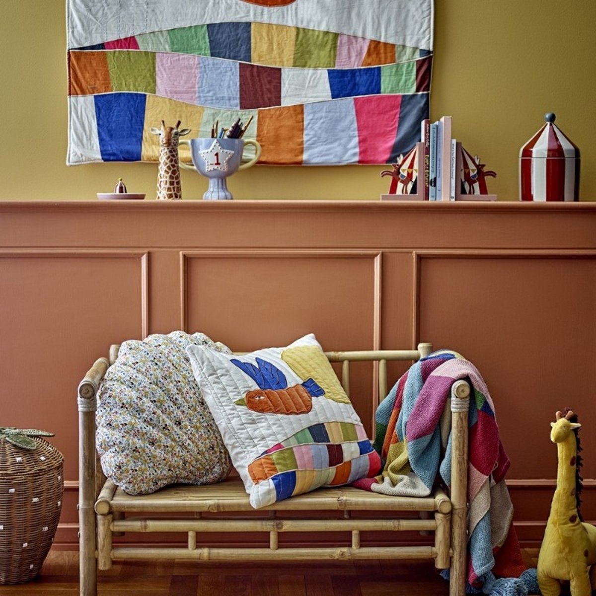 Plaid enfant coton recyclé COLORINE multicolore, BLOOMINGVILLE