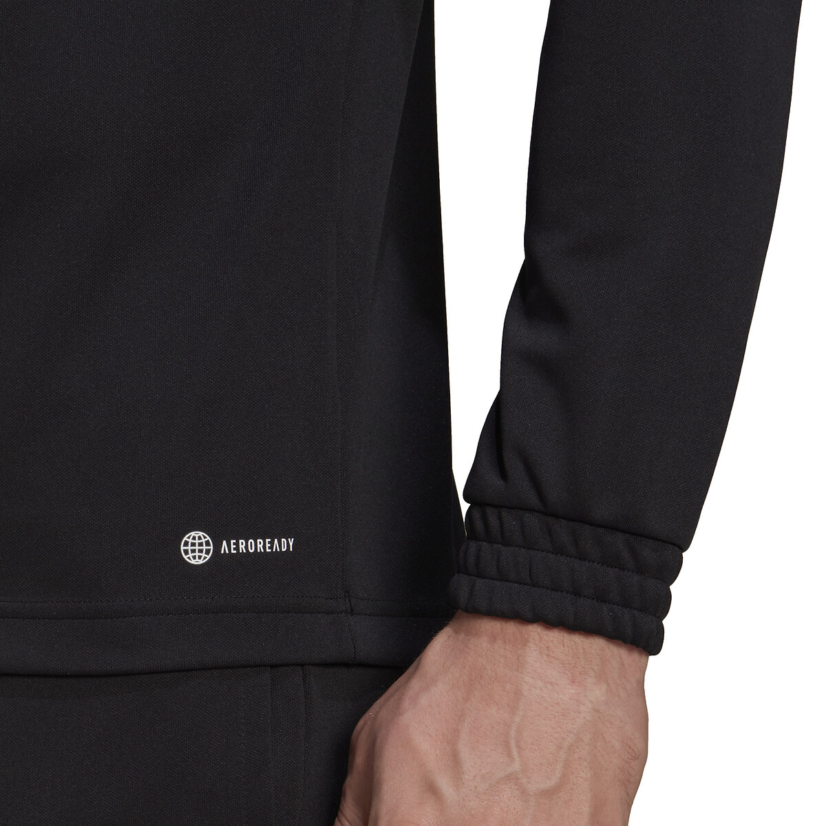 Sweat 1/4 zippé d'entrainement football noir, adidas Performance